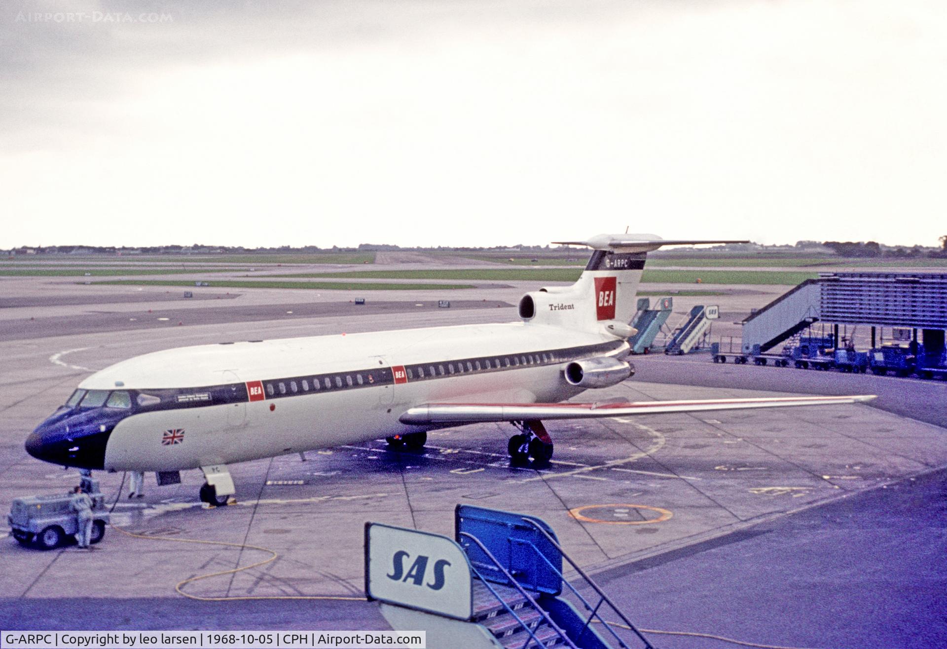 G-ARPC, 1962 De Havilland DH-121 Trident 1C C/N 2103, Copenhagen 5.10.1968