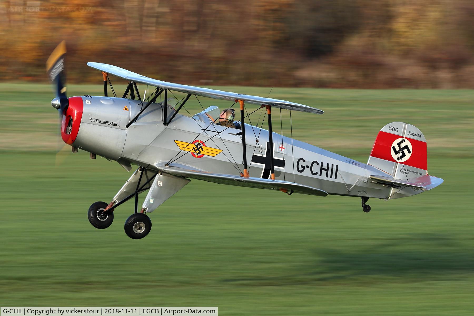 G-CHII, 1957 CASA 1-131E Jungmann C/N 1108, Landing at Barton RW26L.