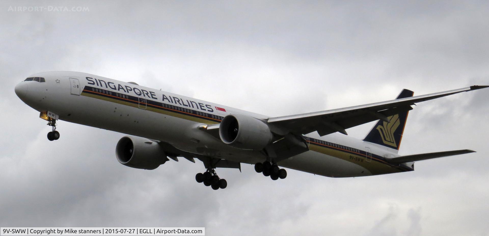 9V-SWW, 2013 Boeing 777-312/ER C/N 42237, Singapore Airlines B777 -312ER runway 27L from SIN,LHR 27.7.2015
