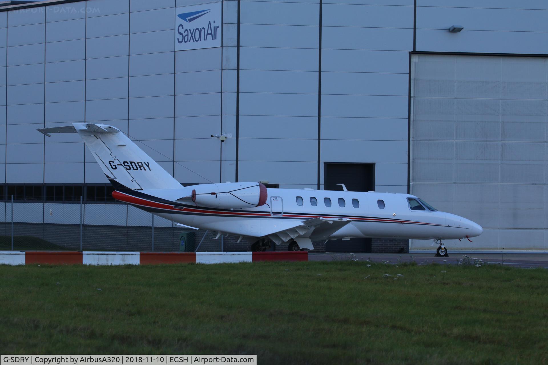 G-SDRY, 2013 Cessna 525C CitationJet CJ4 C/N 525C-0134, seen on the Saxon ramp