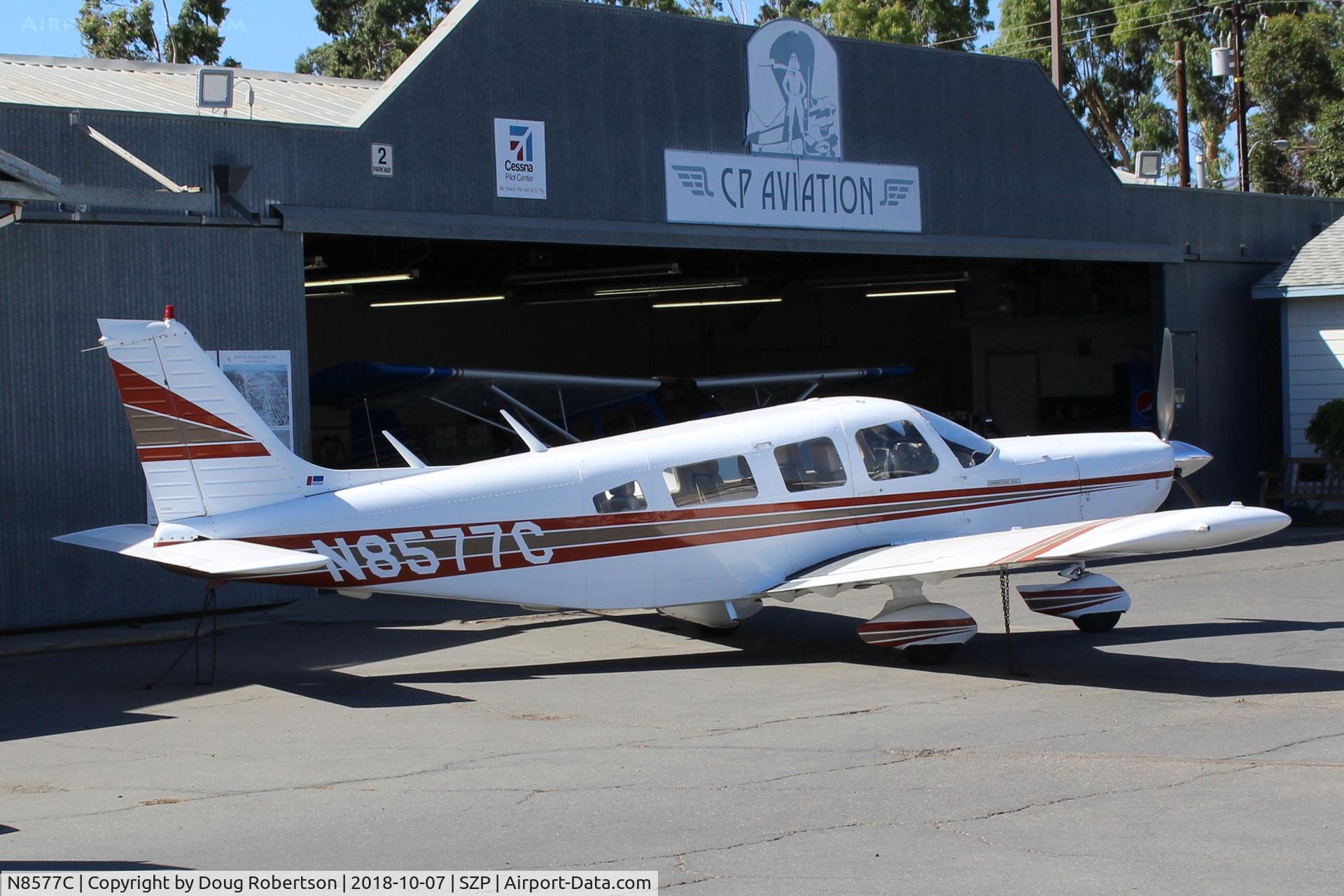 N8577C, 1976 Piper PA-32-300 Cherokee Six Cherokee Six C/N 32-7740001, 1976 Piper PA-32-300 CHEROKEE SIX, Lycoming TIO-540 310 Hp Turbo upgrade, (Turbo became an option in 1978), 3 blade CS prop. Six seats. At CP Aviation.