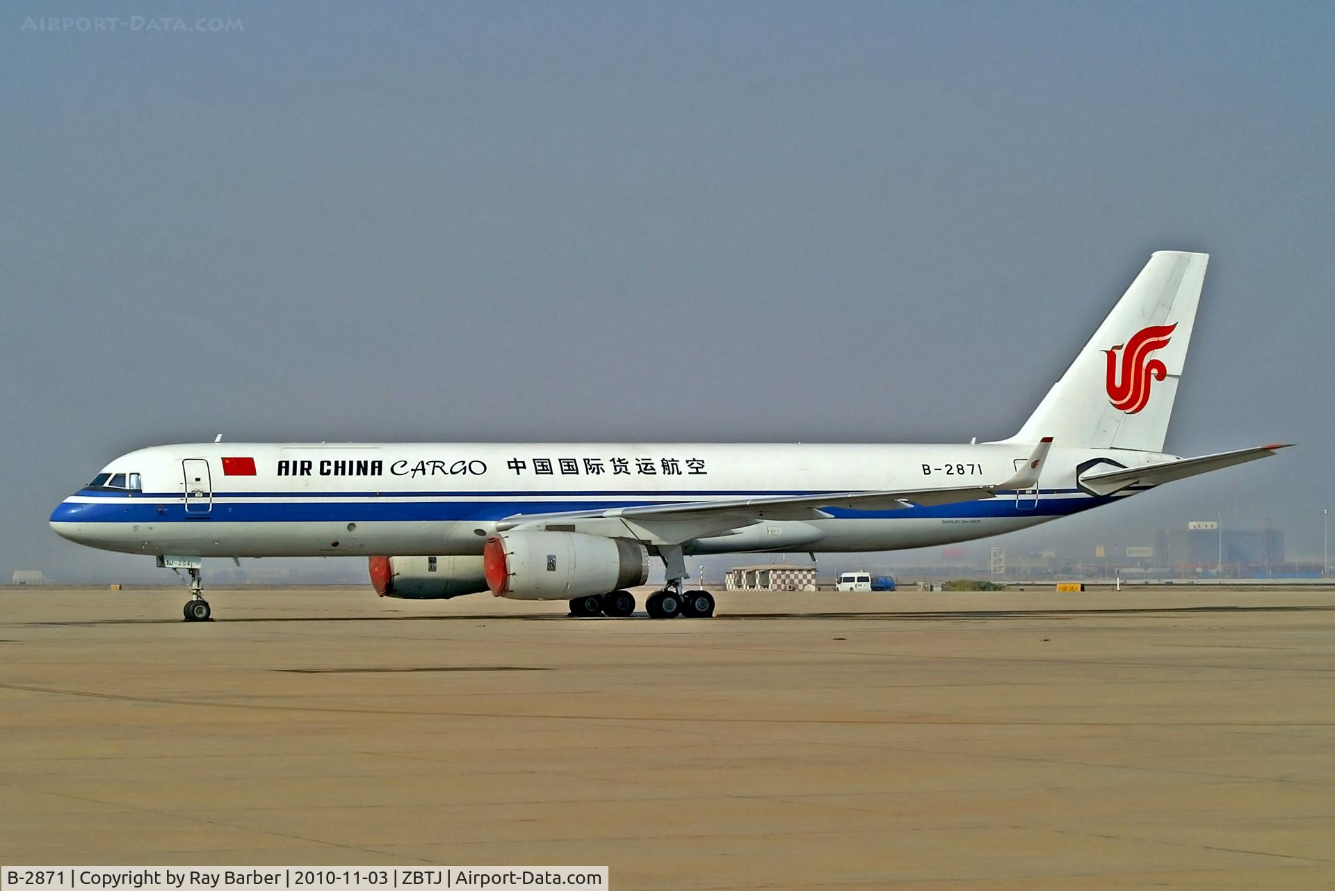 B-2871, 1999 Tupolev Tu-204-120CE C/N 145074-64030, B-2871   Tupolev Tu-204-120CE [1450743664030] (Air China Cargo) Tianjin-Binhai~B 03/11/2010. Reported to have never flown with Air China was stored after delivery and is based with the Chinese Central Flight Test Establishment and registered 769.