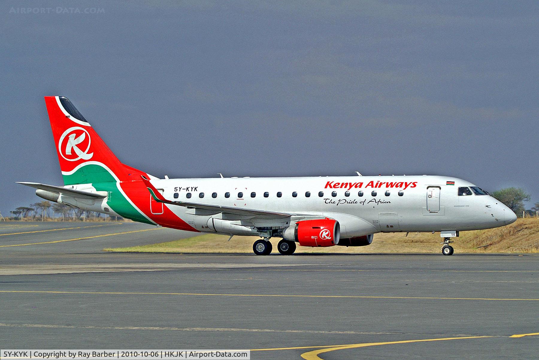 5Y-KYK, 2005 Embraer 170LR (ERJ-170-100LR) C/N 17000111, 5Y-KYK   Embraer Emb-170-100LR [17000111] (Kenya Airways) Nairobi-Jomo Kenyatta Int'l~5Y 06-10-2010