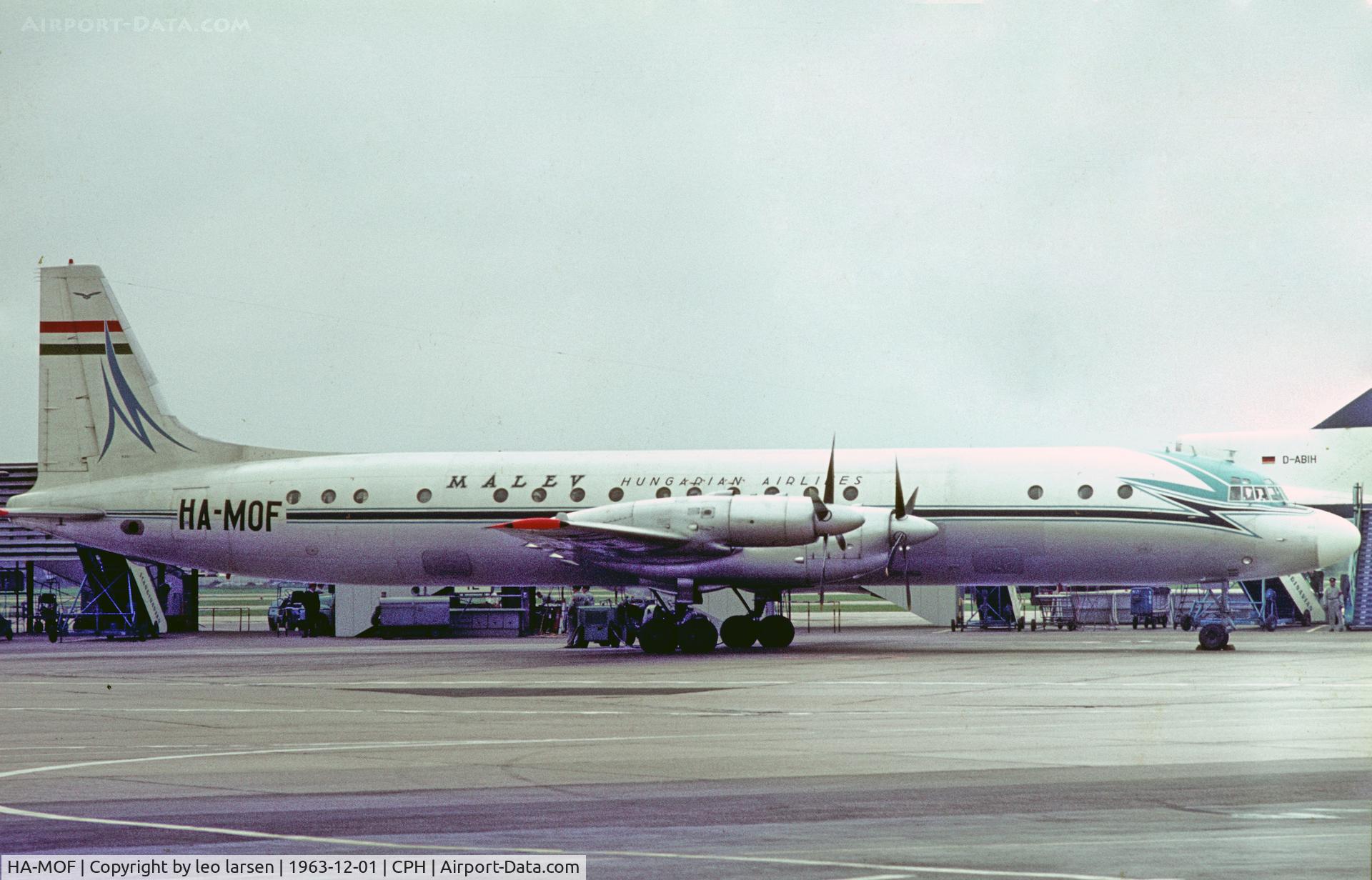HA-MOF, 1963 Ilyushin IL-18V C/N 183006301, Copenhagen 1.12.1963
