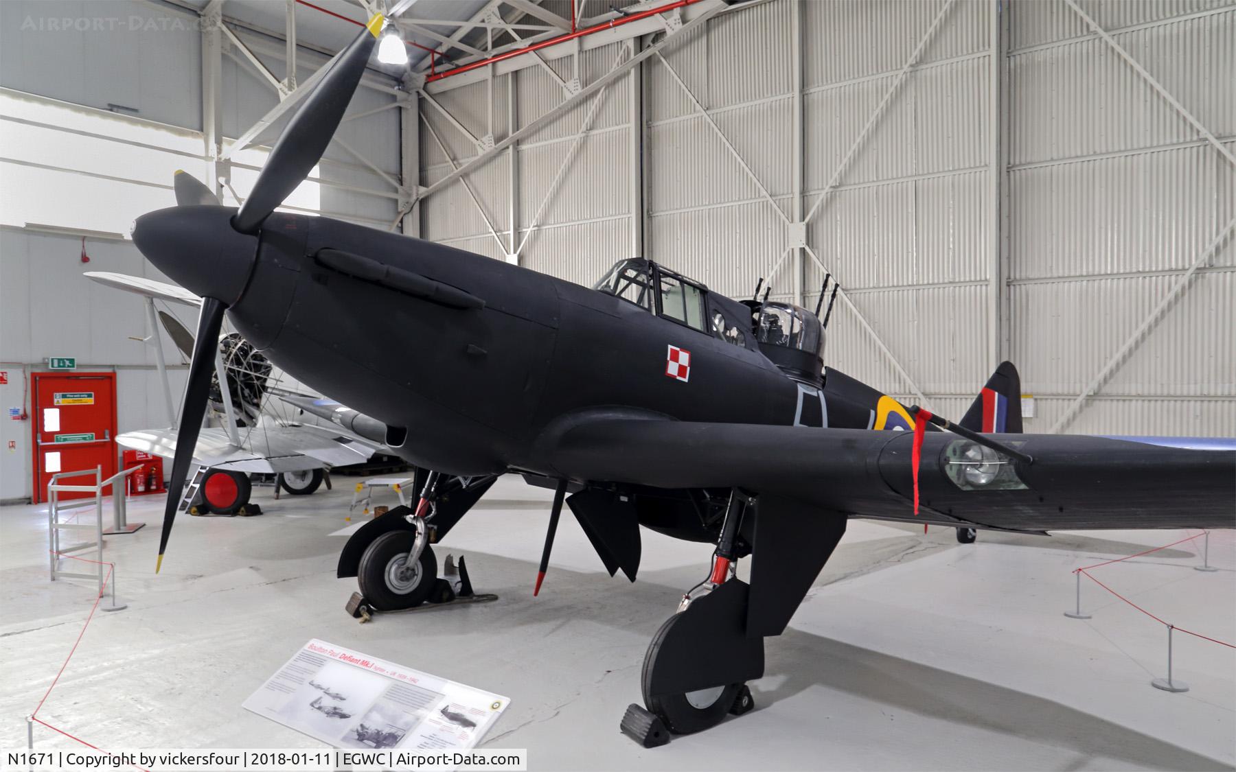 N1671, 1938 Boulton Paul Defiant I C/N Not found N1671, RAF Museum Cosford