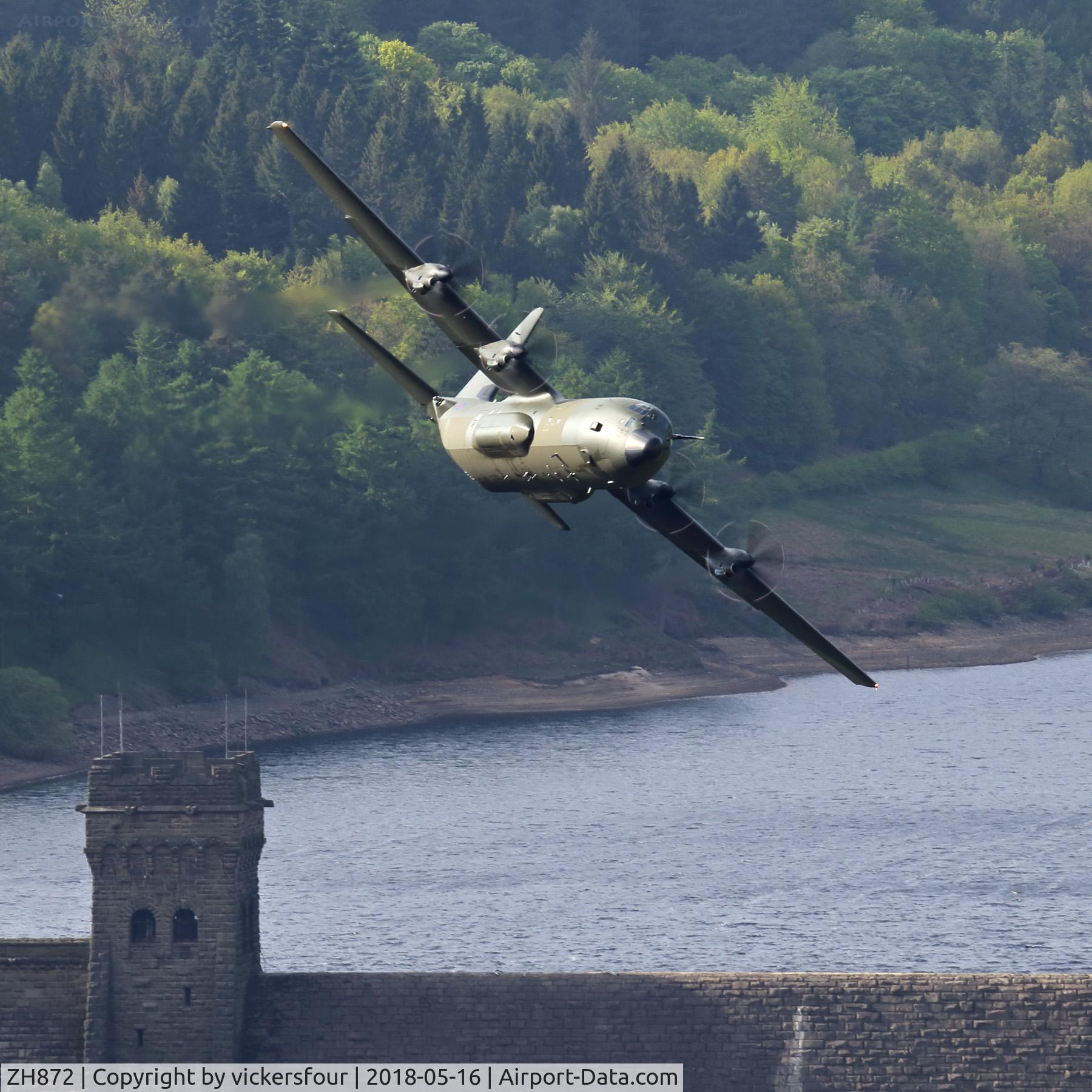 ZH872, 1997 Lockheed Martin C-130J-30 Hercules C.4 C/N 382-5456, LFA8. Derwent Valley, Derbyshire.