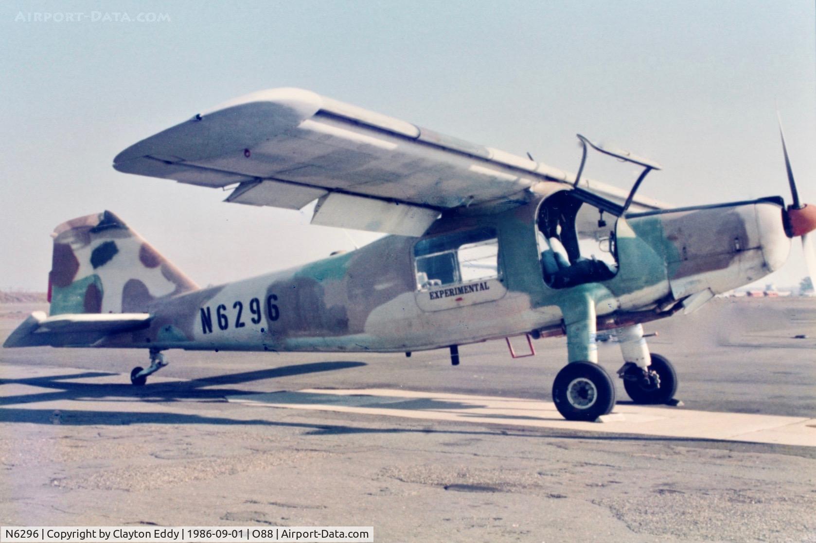 N6296, Dornier Do-27 C/N 454, Old Rio Vista Airport California 9-86.