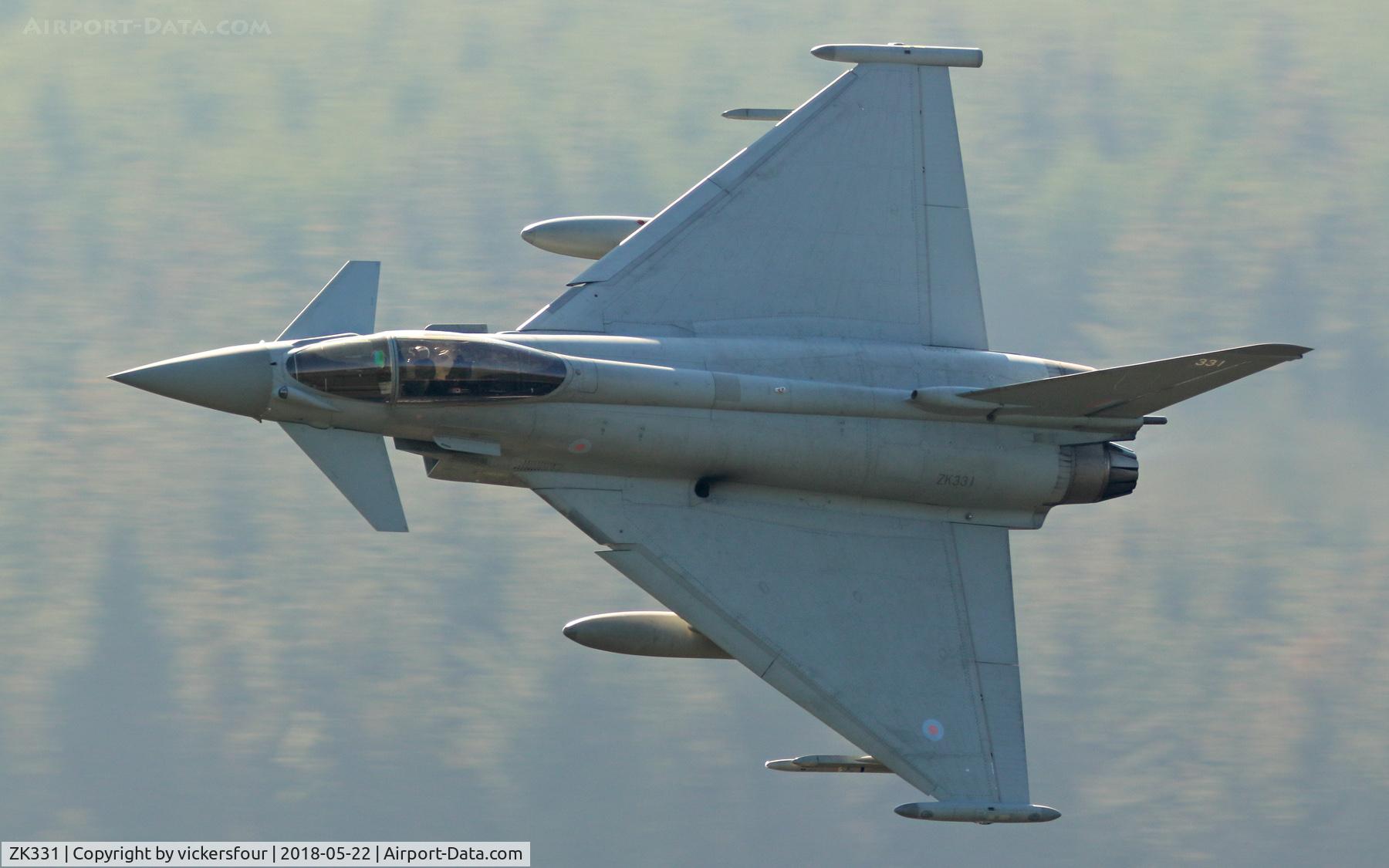 ZK331, 2011 Eurofighter EF-2000 Typhoon FGR4 C/N BS092/343, LFA8. Derwent Valley, Derbyshire. Typhoon FGR4 coded 331, based at Coningsby.