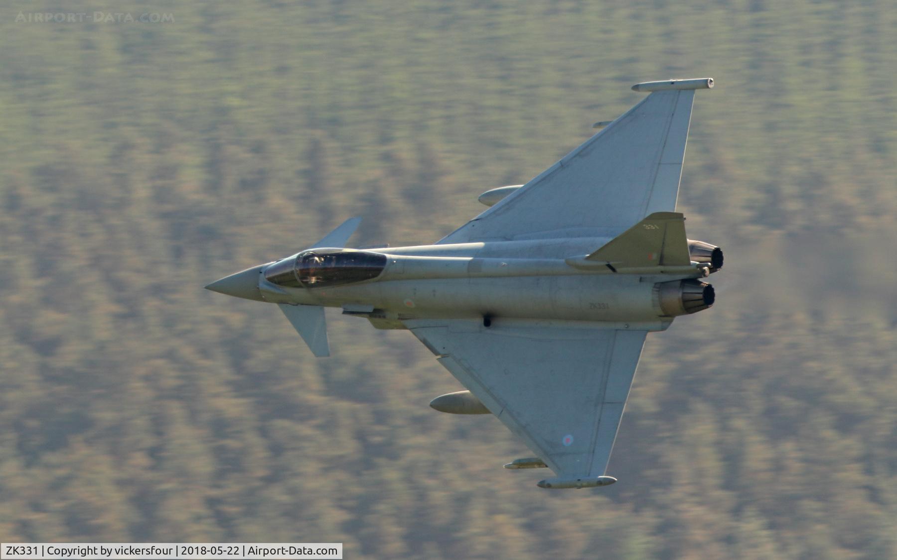 ZK331, 2011 Eurofighter EF-2000 Typhoon FGR4 C/N BS092/343, LFA8. Derwent Valley, Derbyshire. Typhoon FGR4 coded 331, based at Coningsby.
