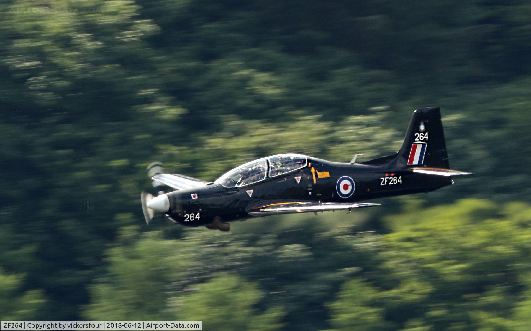 ZF264, 1990 Short S-312 Tucano T1 C/N S053/T48, LFA8. Derwent Valley, Derbyshire