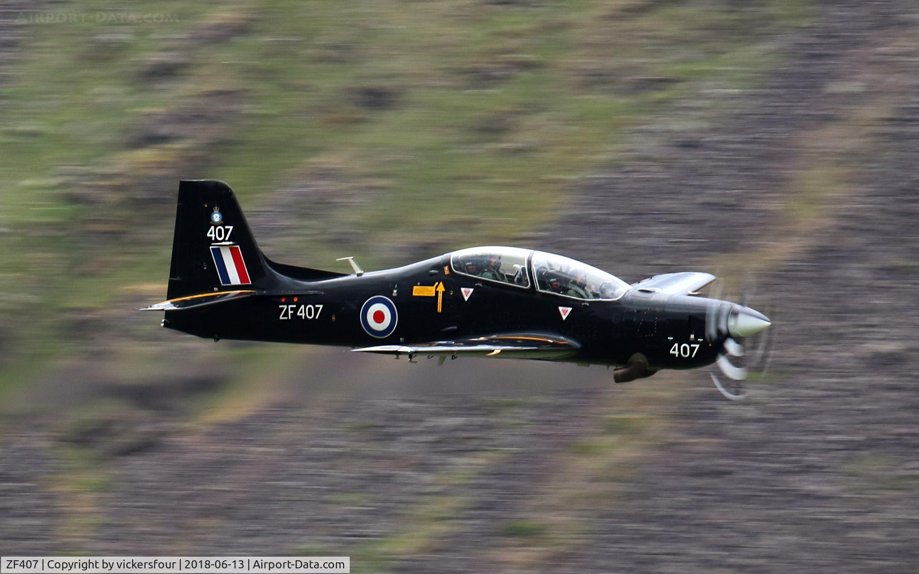 ZF407, 1992 Short S-312 Tucano T1 C/N S126/T97, LFA17. Dunmail Raise, Cumbria.