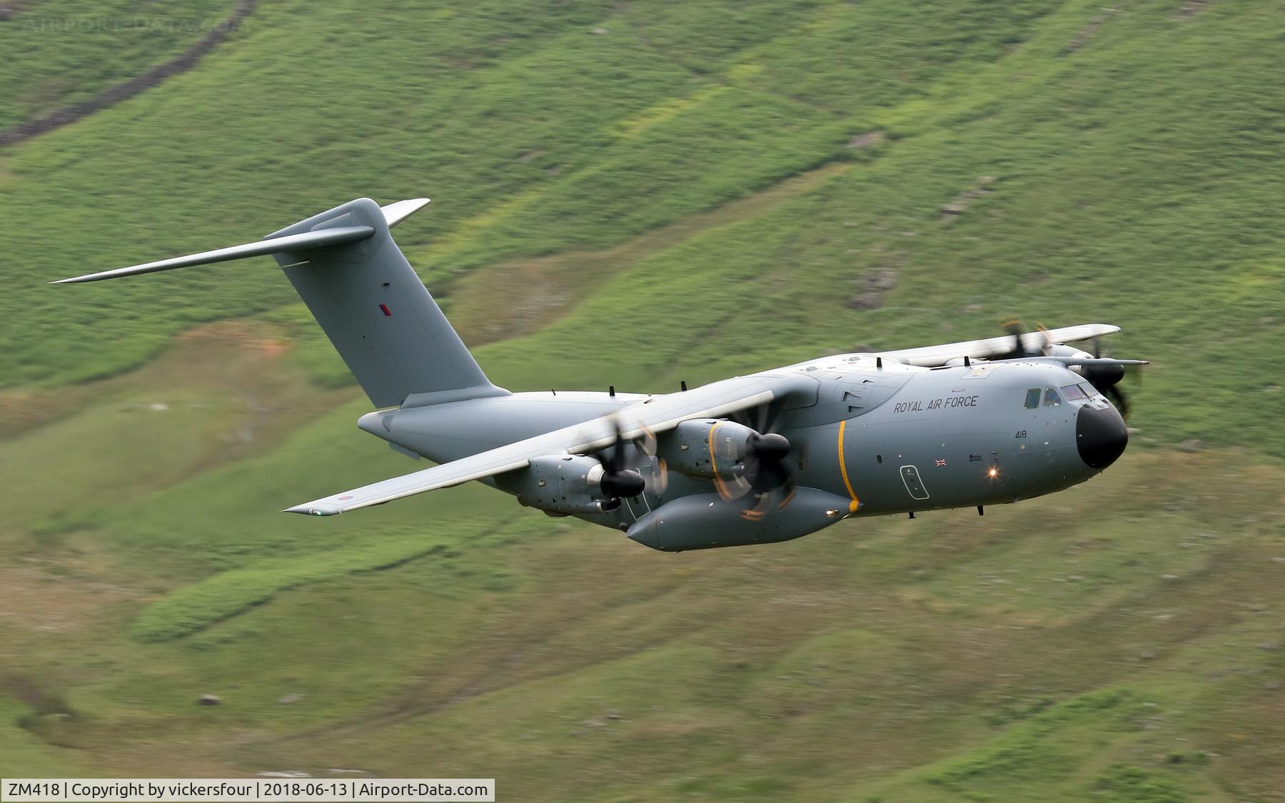 ZM418, 2018 Airbus A400M-180 Atlas C.1 C/N 056, LFA17. Dunmail Raise, Cumbria.