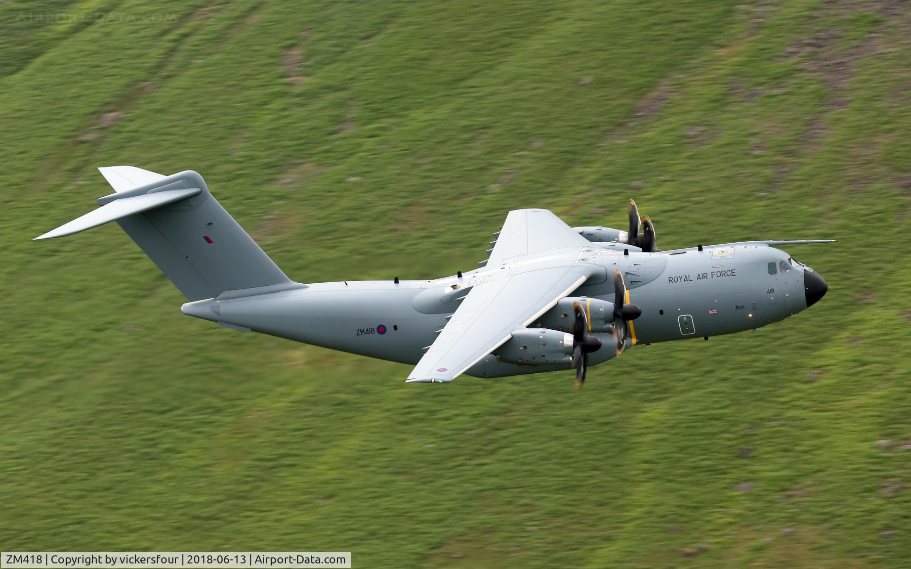 ZM418, 2018 Airbus A400M-180 Atlas C.1 C/N 056, LFA17. Dunmail Raise, Cumbria.