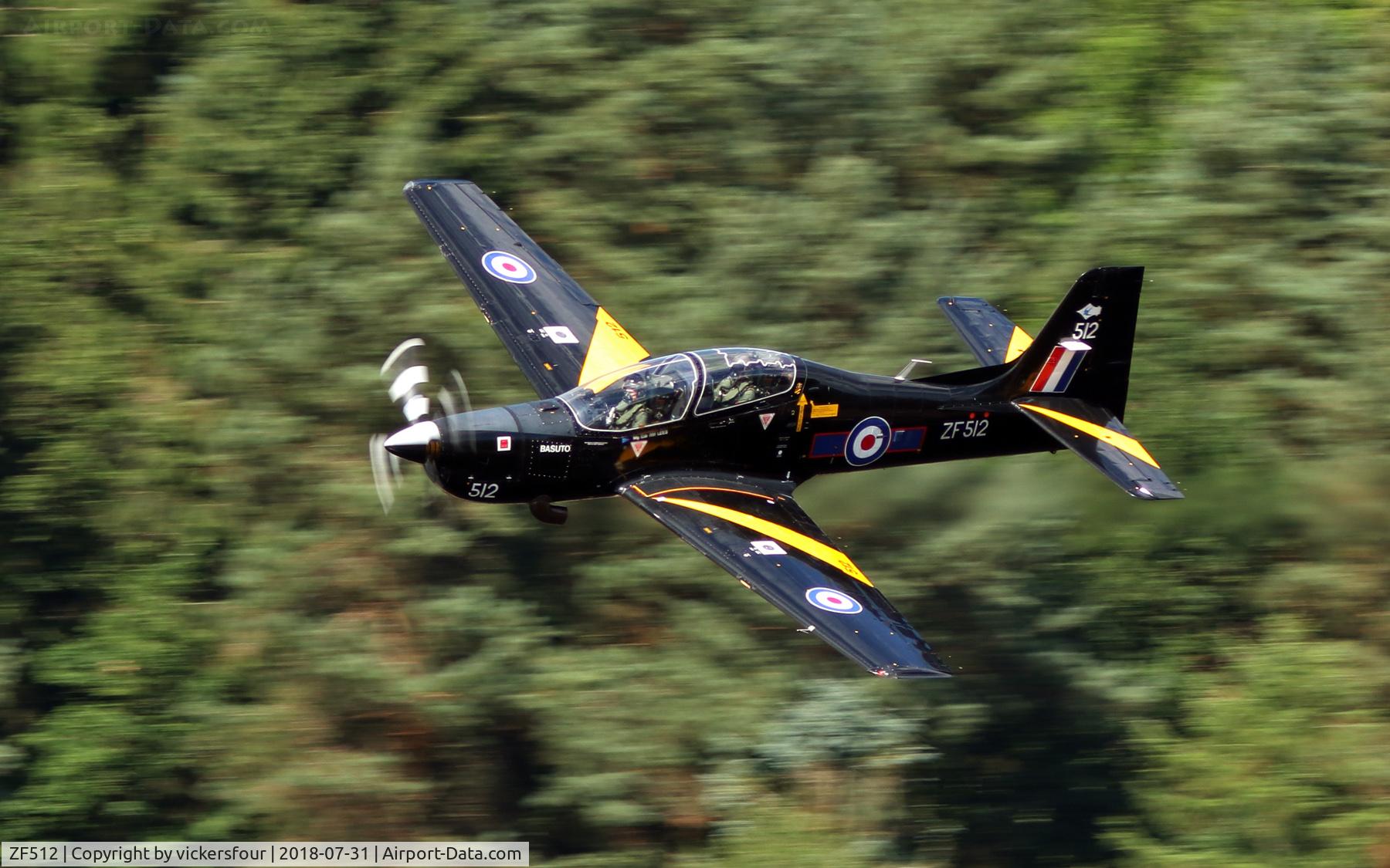 ZF512, 1992 Short S-312 Tucano T1 C/N S156/T127, LFA8. Derwent Valley, Derbyshire. RAF Tucano T1.