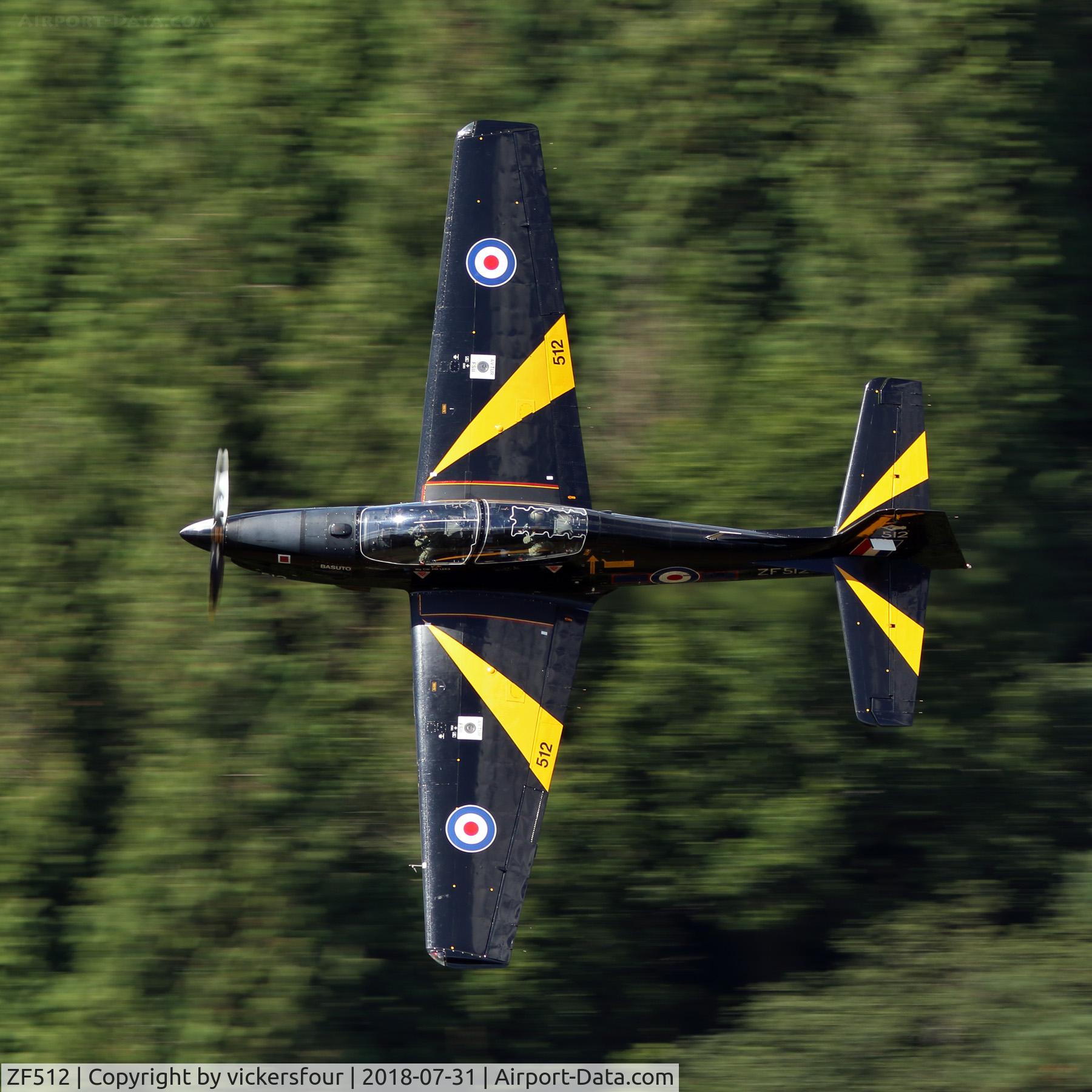 ZF512, 1992 Short S-312 Tucano T1 C/N S156/T127, LFA8. Derwent Valley, Derbyshire. RAF Tucano T1.