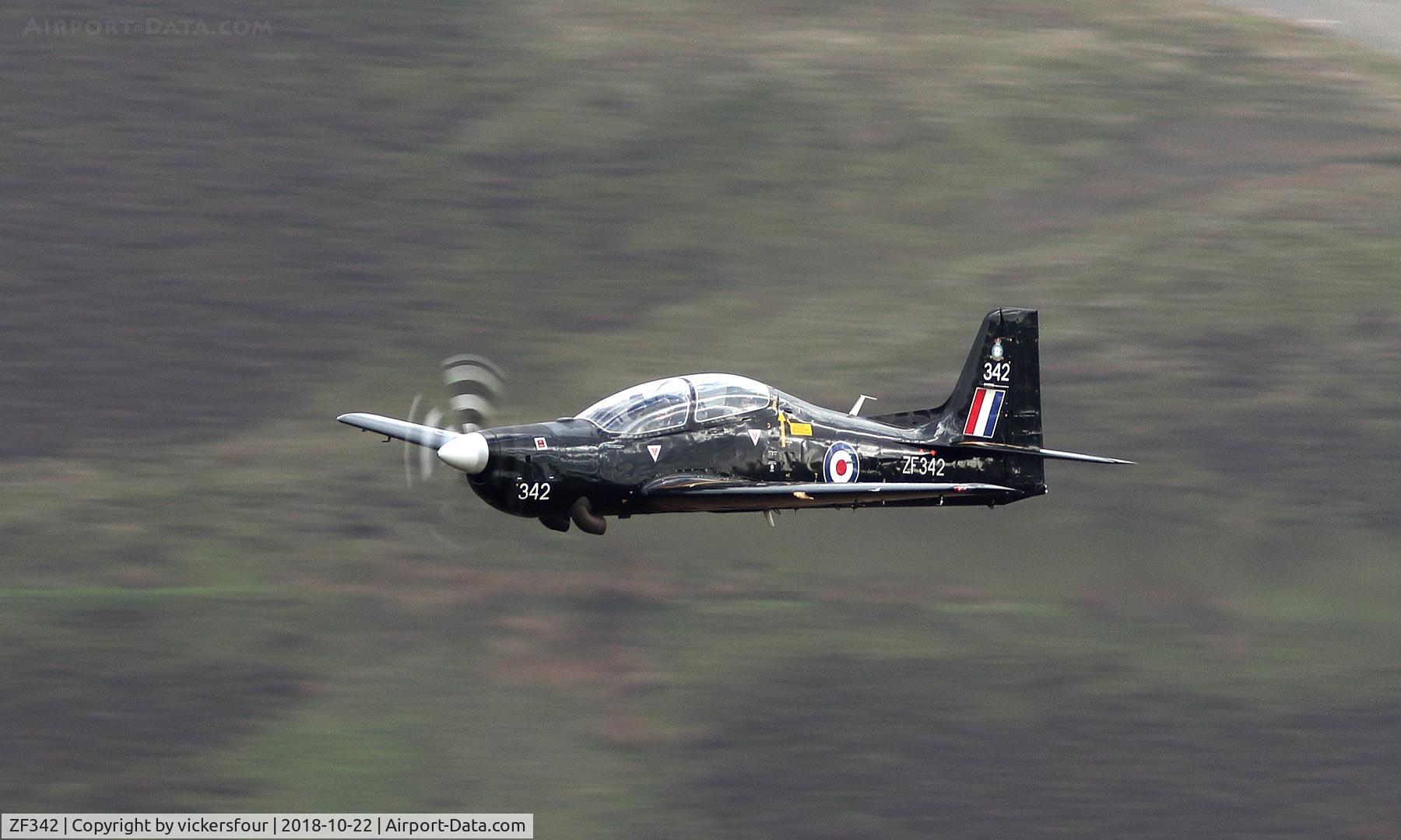 ZF342, 1991 Short S-312 Tucano T1 C/N S106/T77, LFA17. M6 Pass, Cumbria.