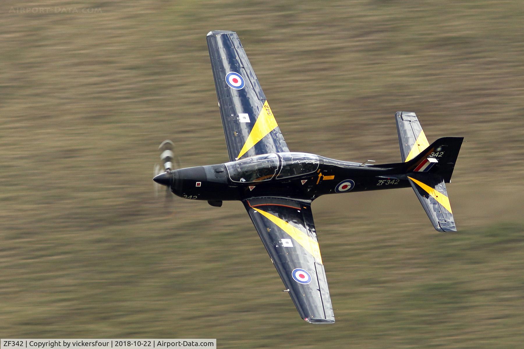 ZF342, 1991 Short S-312 Tucano T1 C/N S106/T77, LFA17. M6 Pass, Cumbria.
