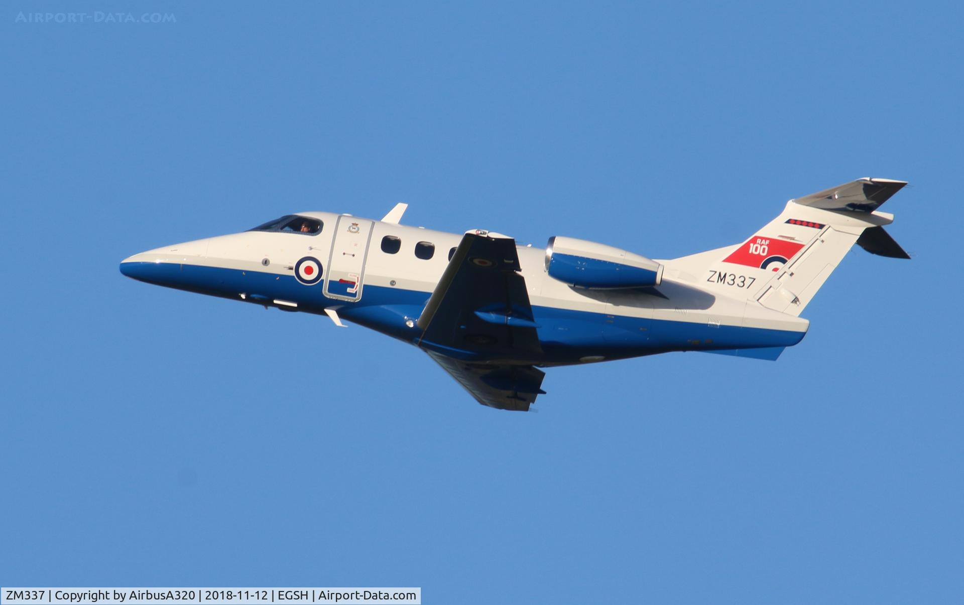 ZM337, 2017 Embraer EMB-500 Phenom 100 C/N 50000386, Carrying out circuit training at Norwich