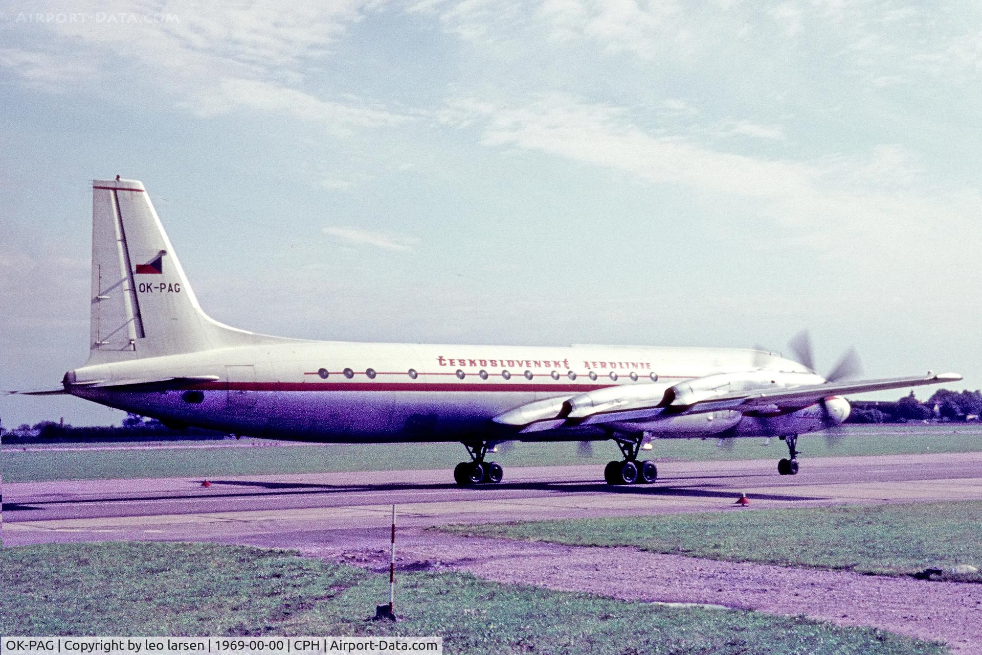 OK-PAG, 1961 Ilyushin Il-18V C/N 181004201, Copenhagen 1969