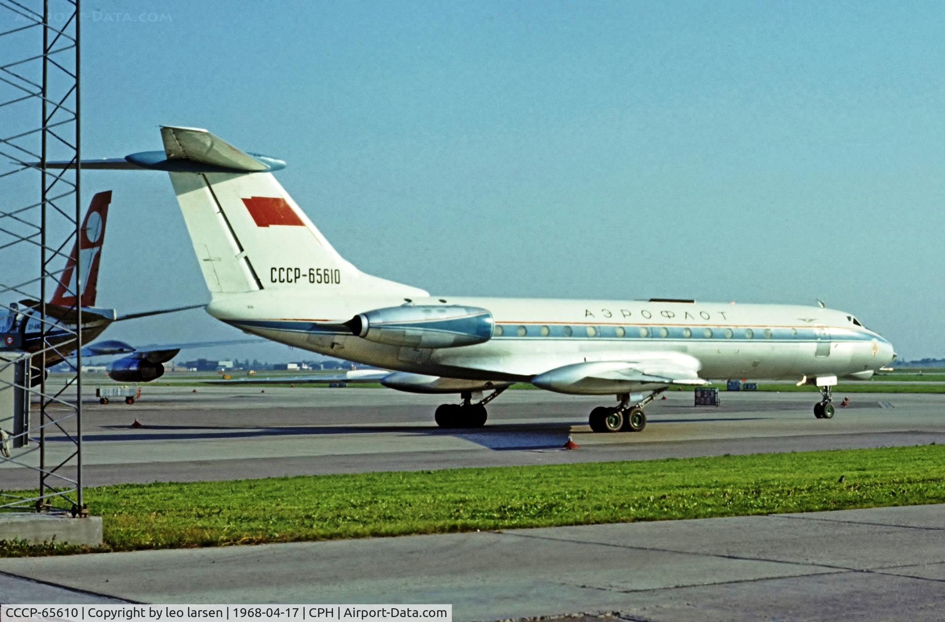 CCCP-65610, Tupolev Tu-134 C/N 7350202, Copenhagen 17.4.1968