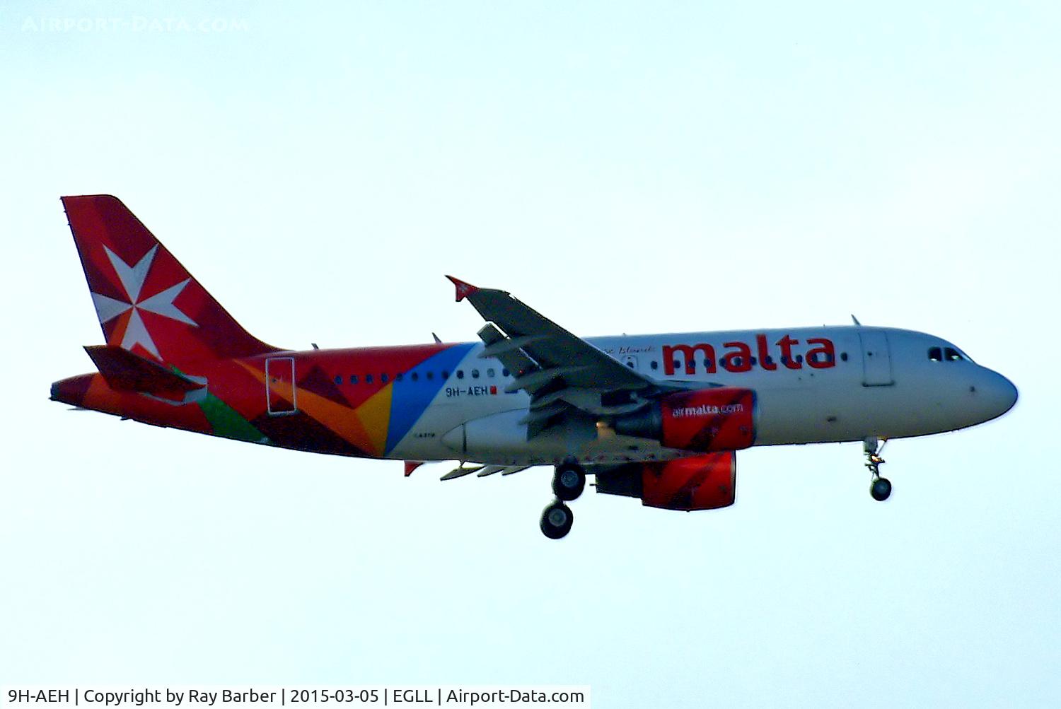 9H-AEH, 2004 Airbus A319-111 C/N 2122, 9A-AEH  Airbus A319-111 [2122] (Air Malta) Home~G 05/03/2015. On approach 27L