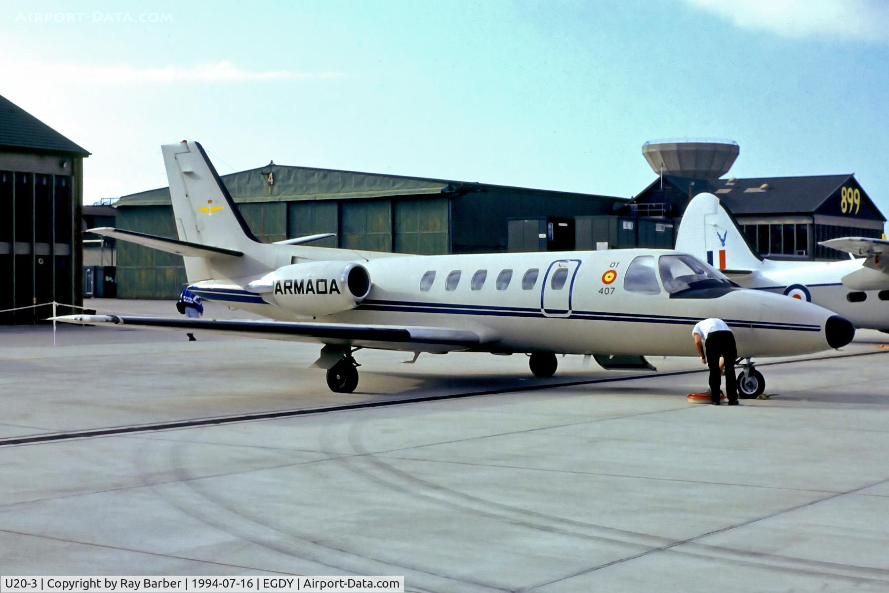 U20-3, 1988 Cessna 550 C/N 550-0592, U.20-3   Cessna Citation II [550-0592] (Spanish Navy) RNAS Yeovilton~G 16/07/1994