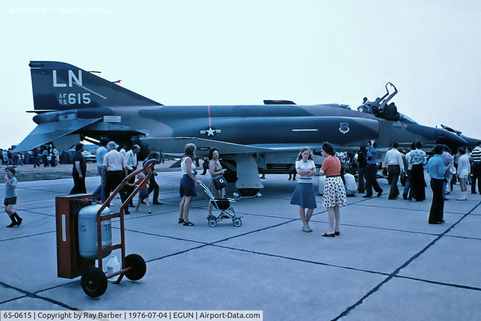65-0615, 1965 McDonnell F-4D Phantom II C/N 1562, 68-0555   McDonnell-Douglas QRF-4C Phantom II [3380] (United States Air Force) RAF Mildenhall~G 04/07/1976.From a slide.