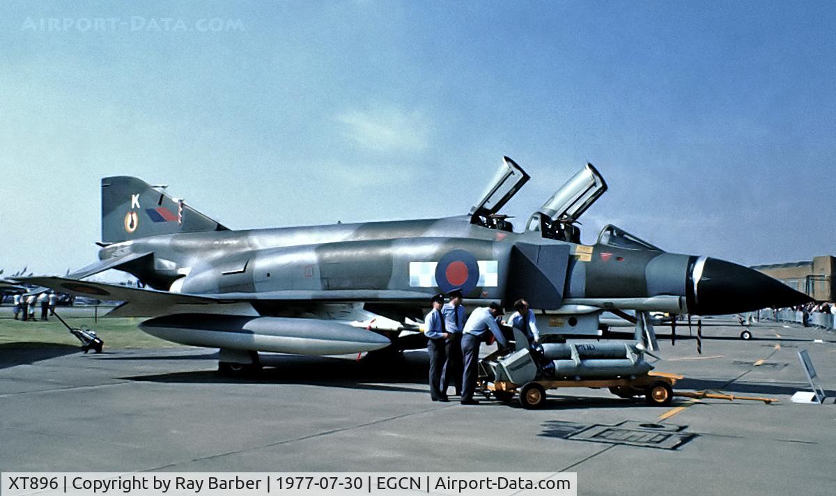 XT896, 1968 McDonnell Douglas Phantom FGR2 C/N 2456, XT896   McDonnell-Douglas F-4M Phantom II FGR.2 [2456] (Royal Air Force) RAF Finningley~G 30/07/1977. From a slide.