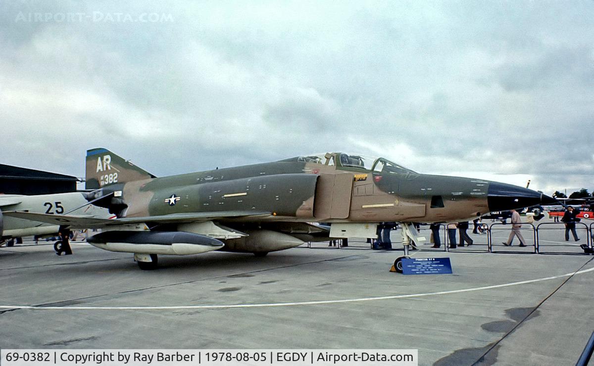 69-0382, 1968 McDonnell Douglas RF-4C Phantom II C/N 4008, 69-0382   McDonnell-Douglas RF-4C Phantom II [4008] (United States Air Force) RNAS Yeovilton~G 05/08/1978. From a slide.