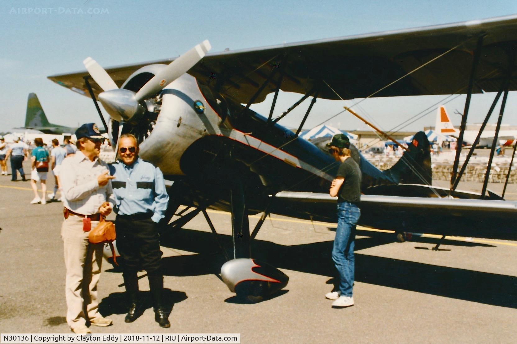 N30136, 1980 Waco UPF-7 C/N 5533, Rancho Marietta Airshow California 1988.