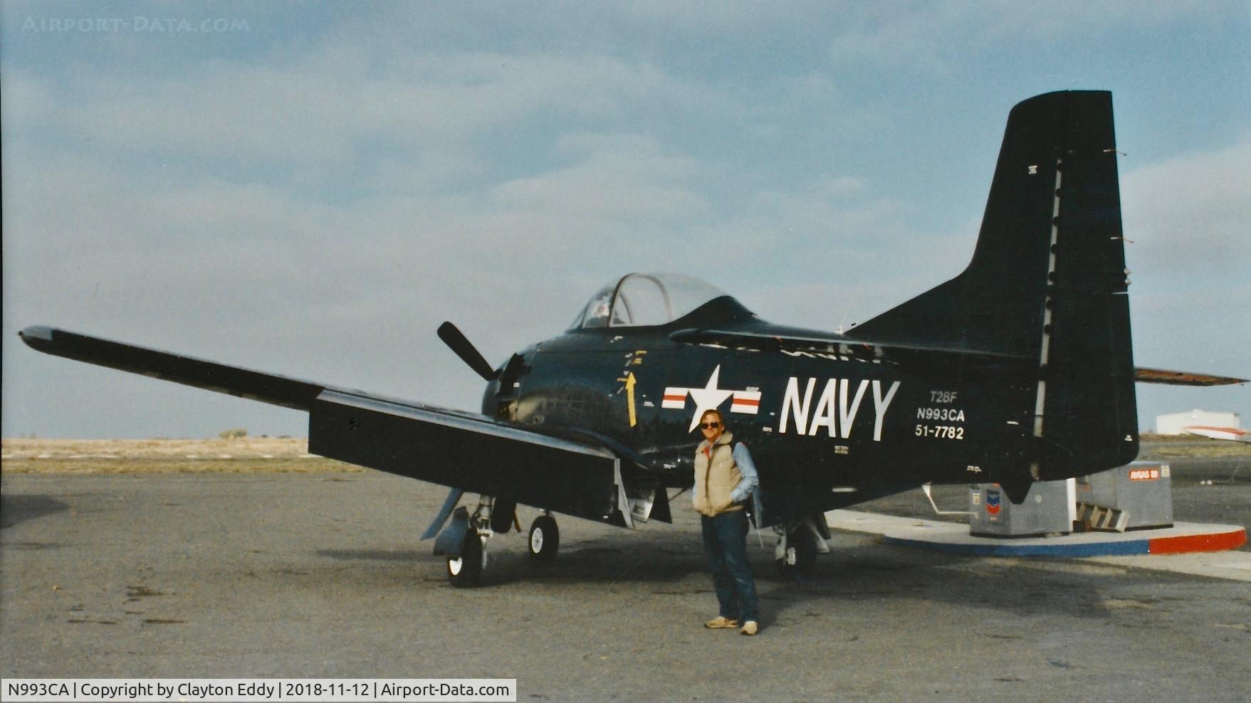 N993CA, 1951 North American T-28A Trojan C/N 174-635, Old Rio Vista Airport California 1980's