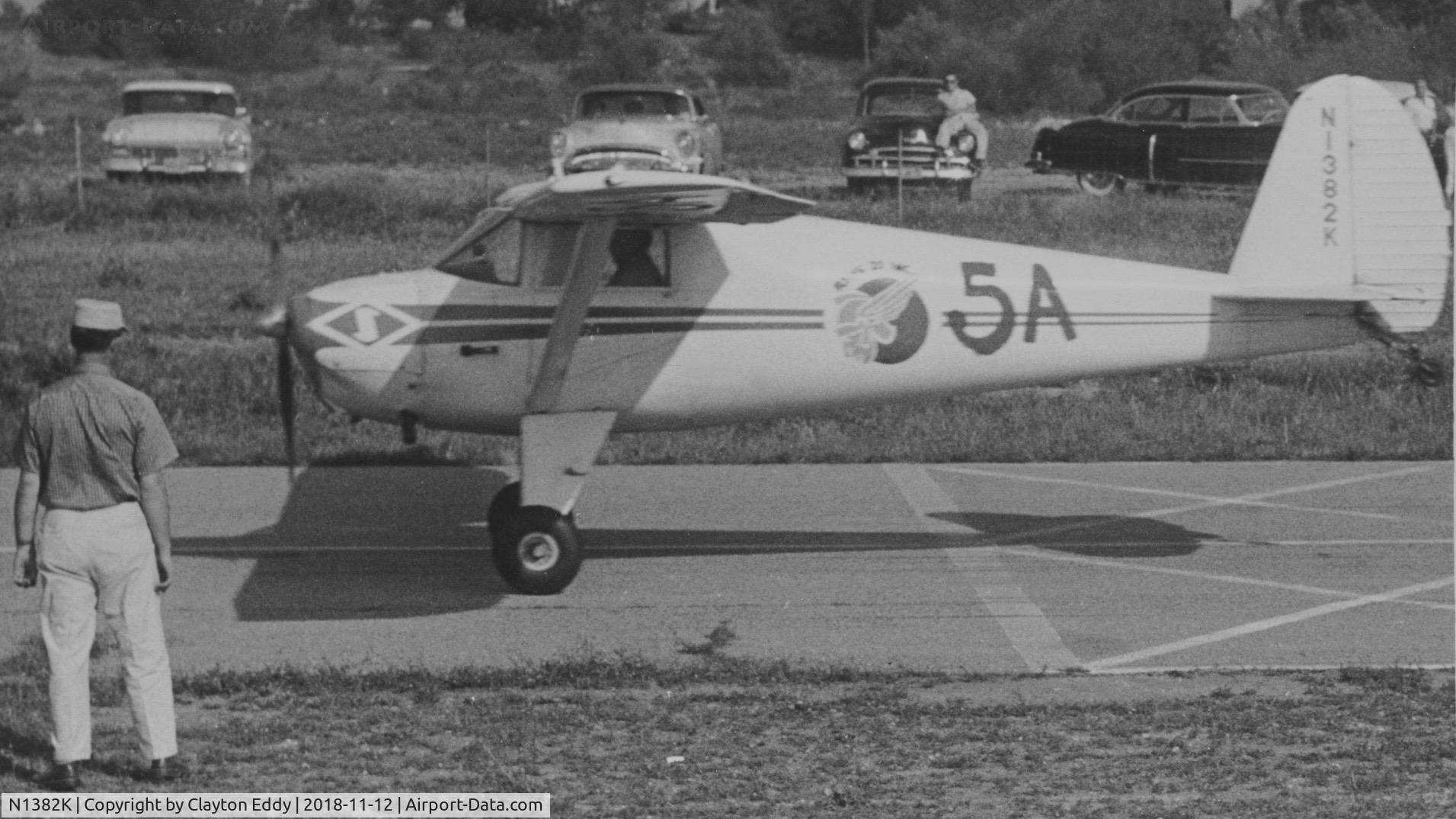 N1382K, 1946 Luscombe 8A C/N 4109, San Jose College club plane. California 1950's.