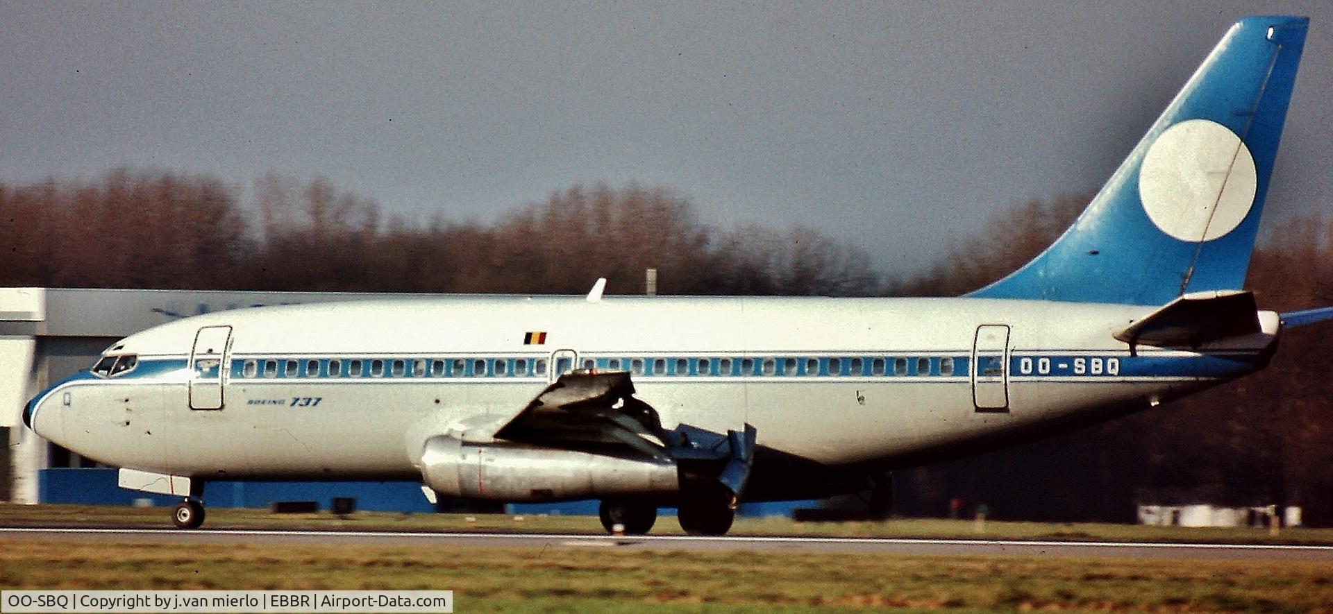 OO-SBQ, 1978 Boeing 737-229 C/N 21596, SOBELAIR without titles landing EBBR 25L