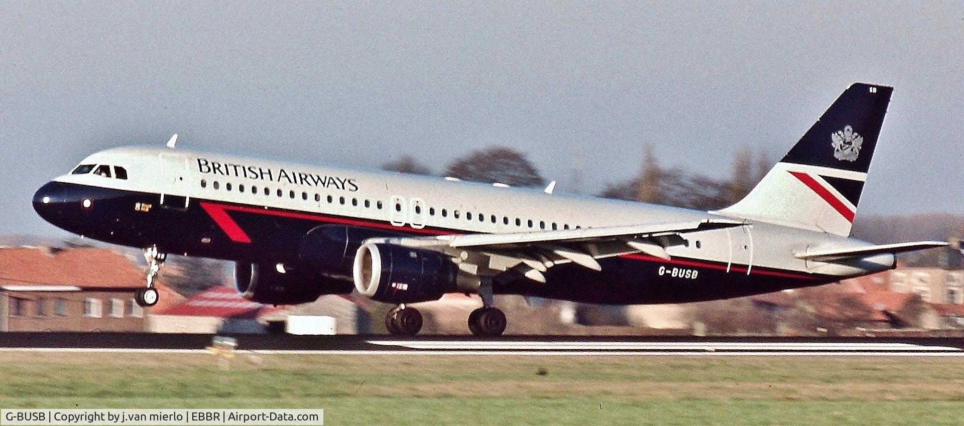 G-BUSB, 1987 Airbus A320-111 C/N 006, landing EBBR 25L
