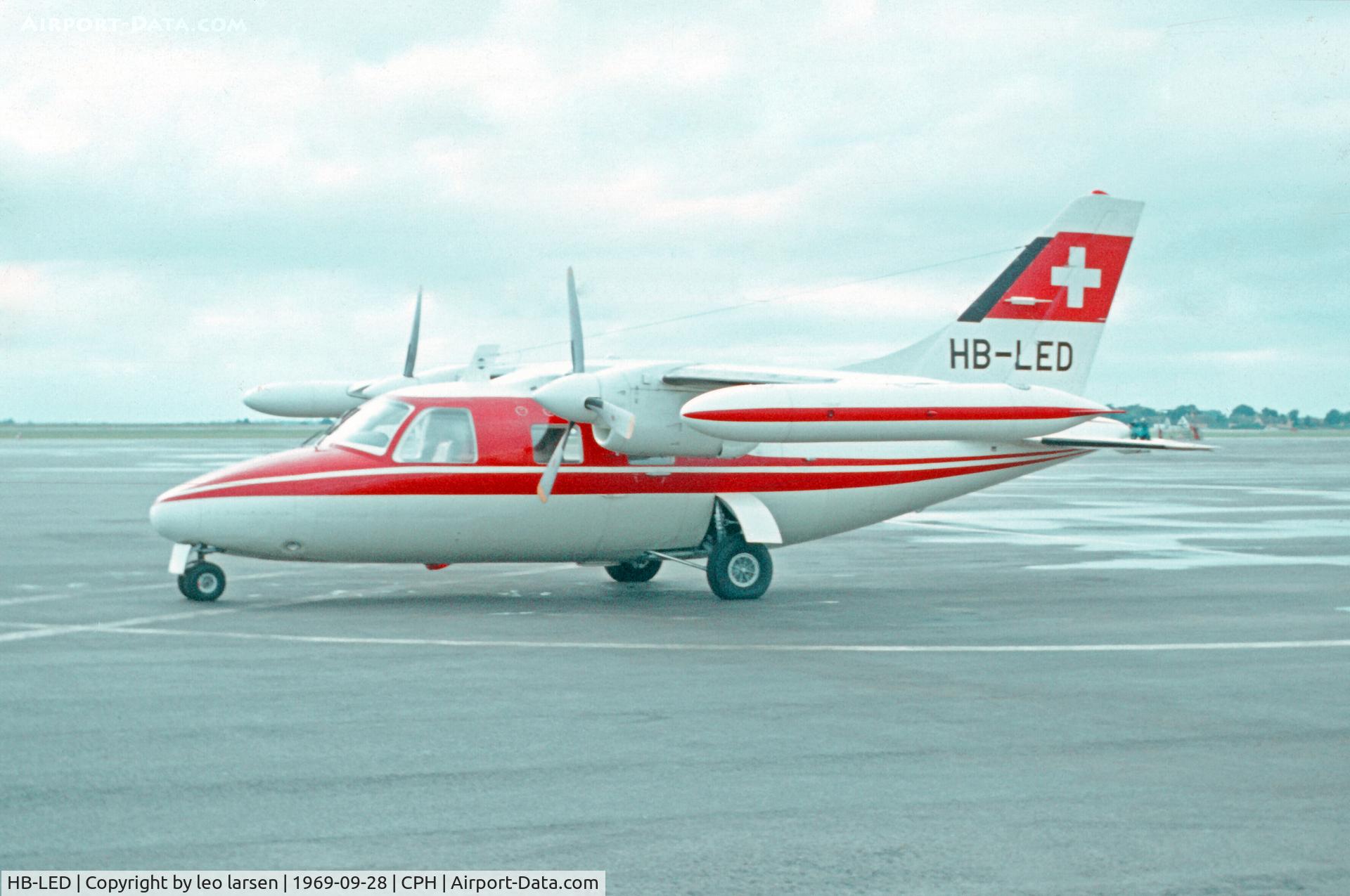 HB-LED, 1967 Mitsubishi MU-2B-20 C/N 102, Copenhagen 28.9.69
