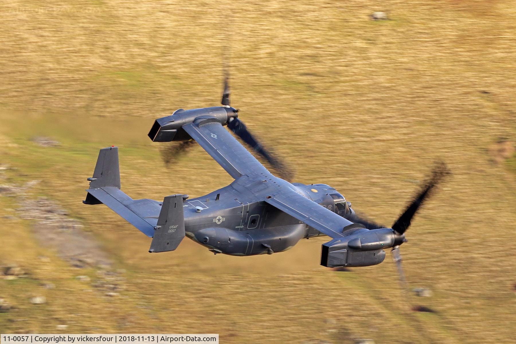 11-0057, 2011 Bell-Boeing CV-22B Osprey C/N D1038, LFA17. M6 Pass, Cumbria.
