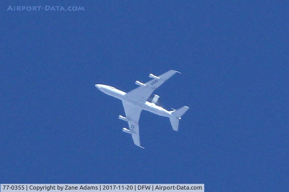 77-0355, 1977 Boeing E-3A Sentry C/N 21555, Over DFW Airport