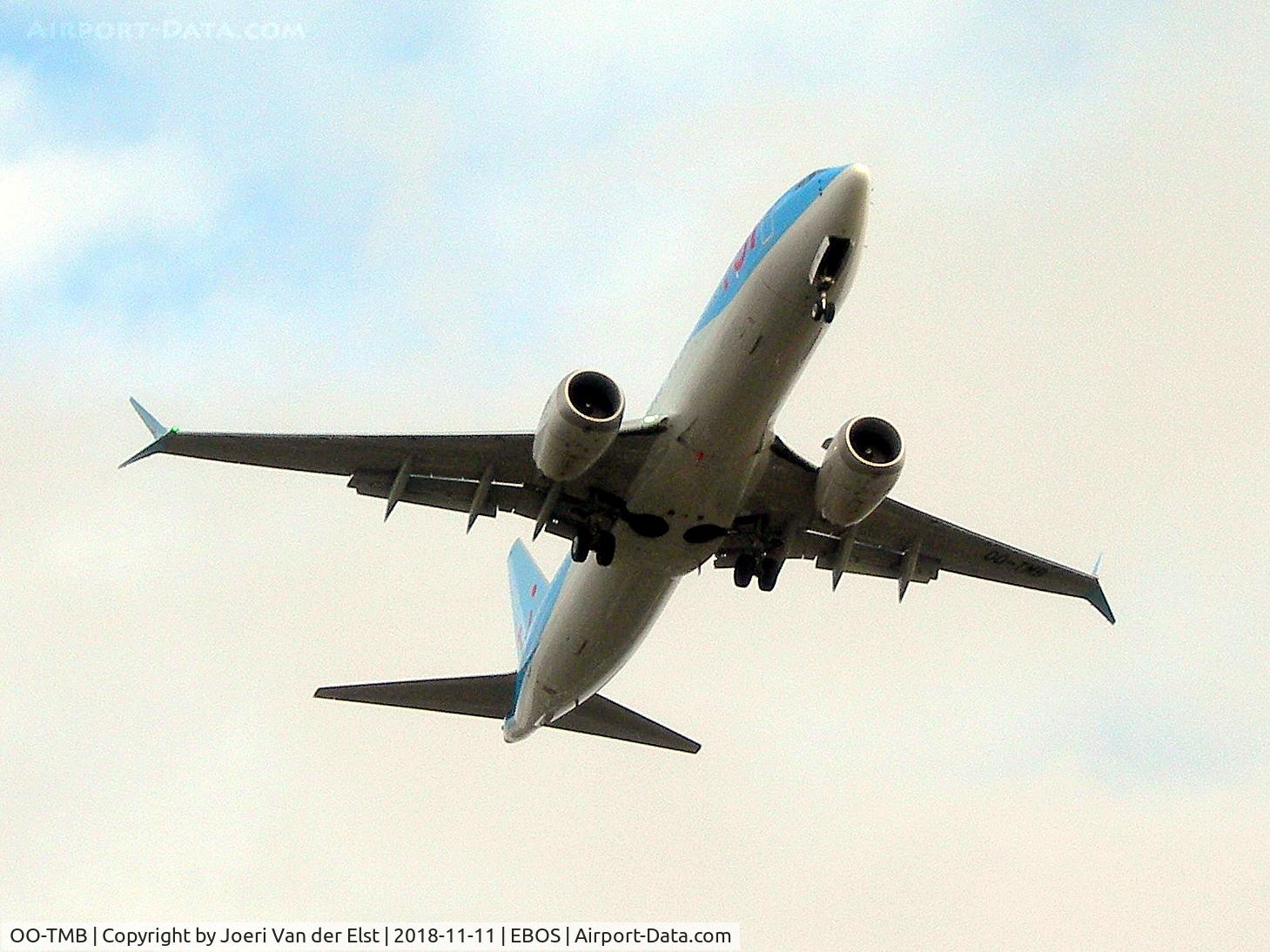 OO-TMB, 2018 Boeing 737-8 MAX C/N 44591, Moments before touchdown rwy 26