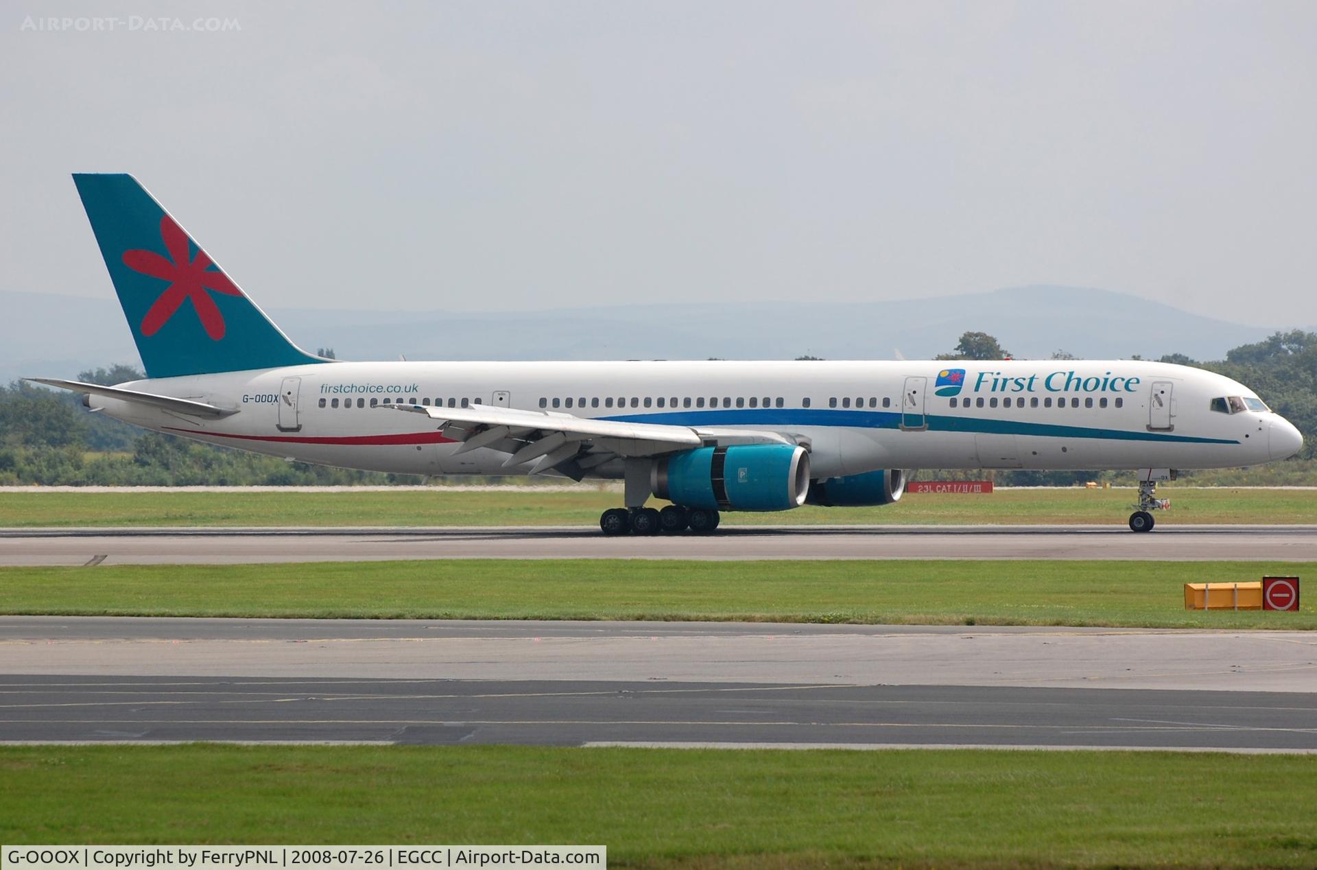 G-OOOX, 1993 Boeing 757-2Y0 C/N 26158, First Choice B752 coming to a stop.