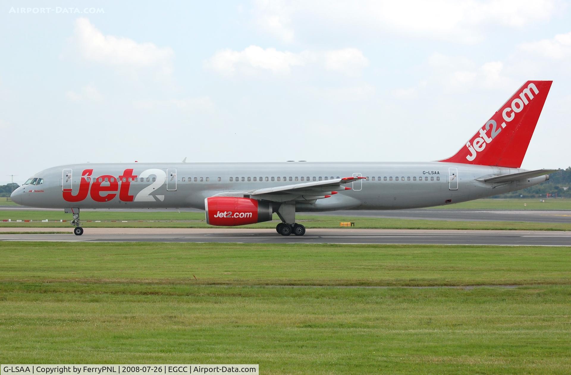 G-LSAA, 1988 Boeing 757-236 C/N 24122, Jet2 B752 before advertisement added.