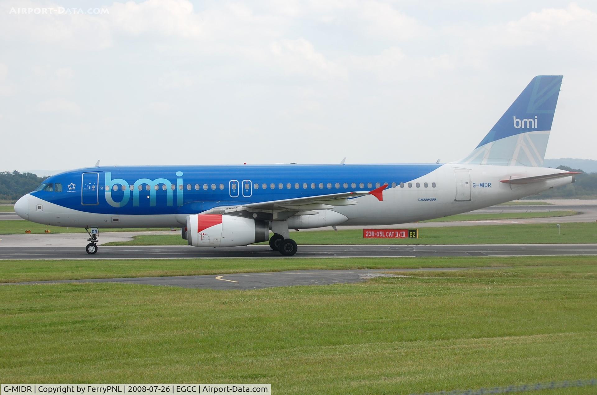 G-MIDR, 2002 Airbus A320-232 C/N 1697, BMI A320 arriving in MAN