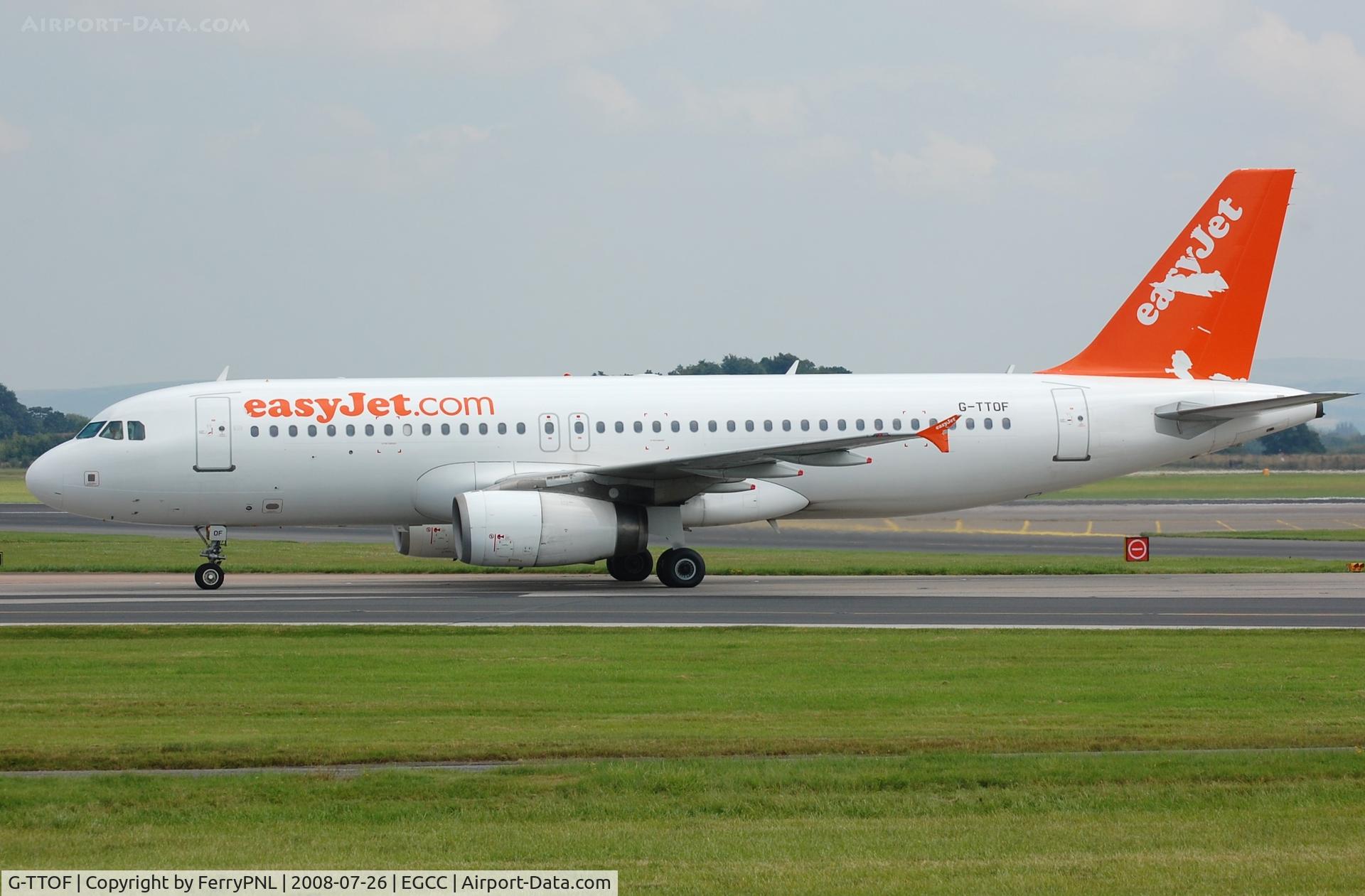 G-TTOF, 2002 Airbus A320-232 C/N 1918, Easyjet A320. Stickers were probably as cheap as their flights.