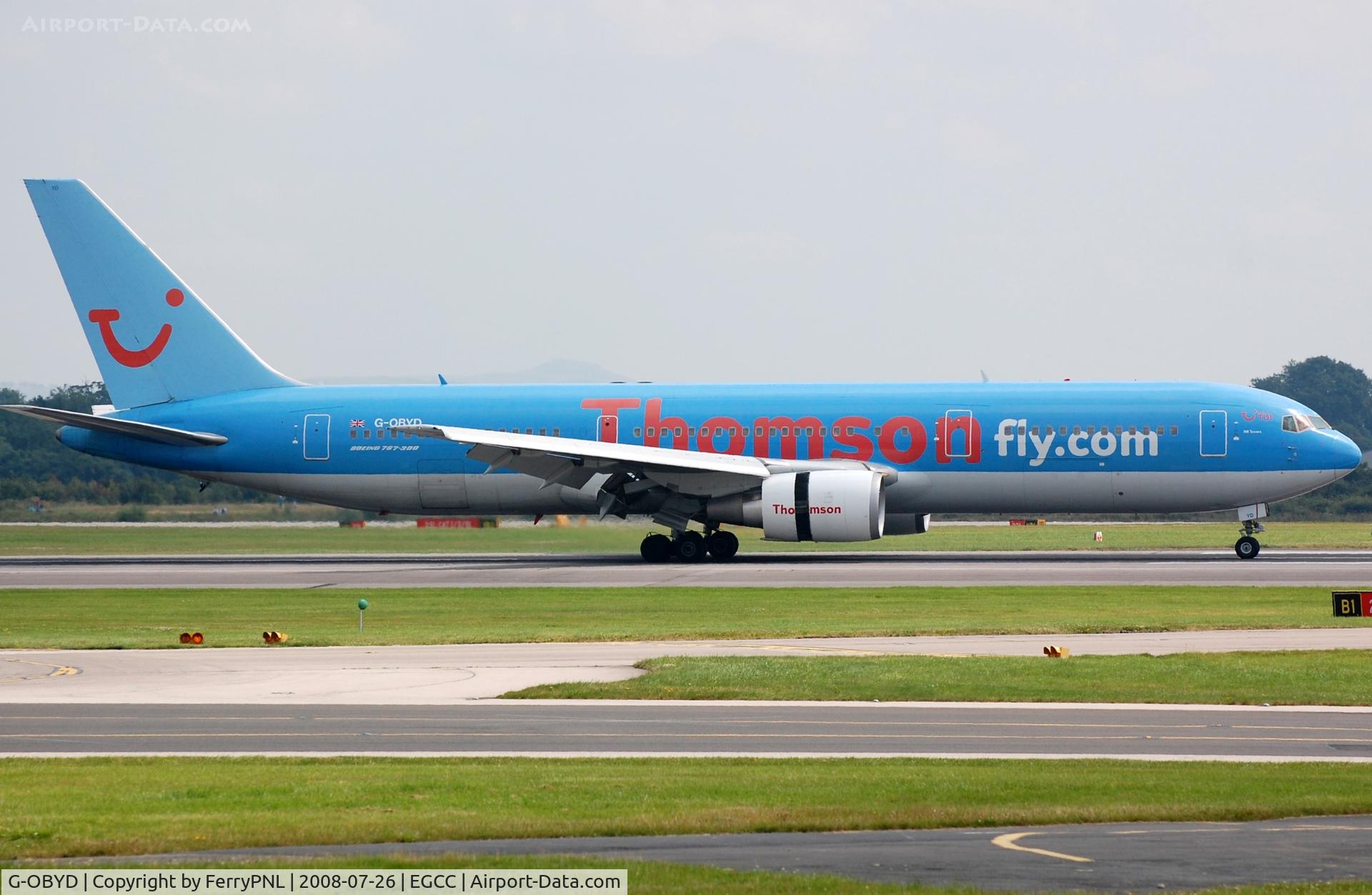G-OBYD, 1997 Boeing 767-304/ER (BCF) C/N 28042, Arrival of Thomson B763