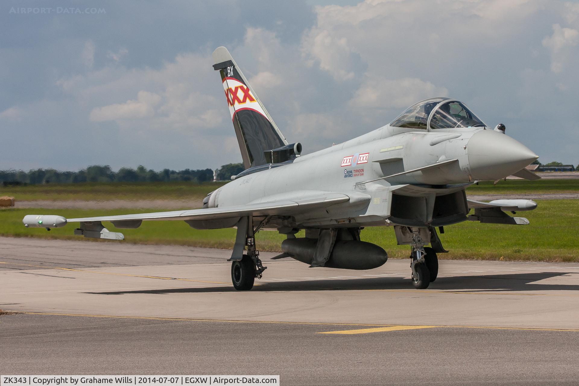 ZK343, 2012 Eurofighter EF-2000 Typhoon FGR4 C/N BS104/380, Eurofighter Typhoon FGR4 ZK343/BX 29 [Reserve] Sqd RAF, Waddington 7/7/14