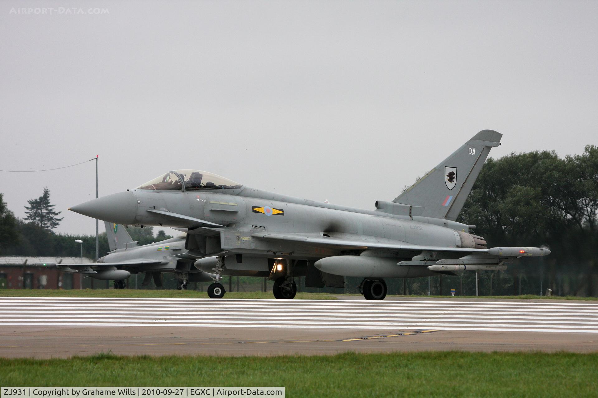 ZJ931, 2007 Eurofighter EF-2000 Typhoon FGR4 C/N 0103/BS022, Eurofighter Typhoon FGR4 ZJ931/DA 11 Sqd RAF, Coningsby 27/9/10