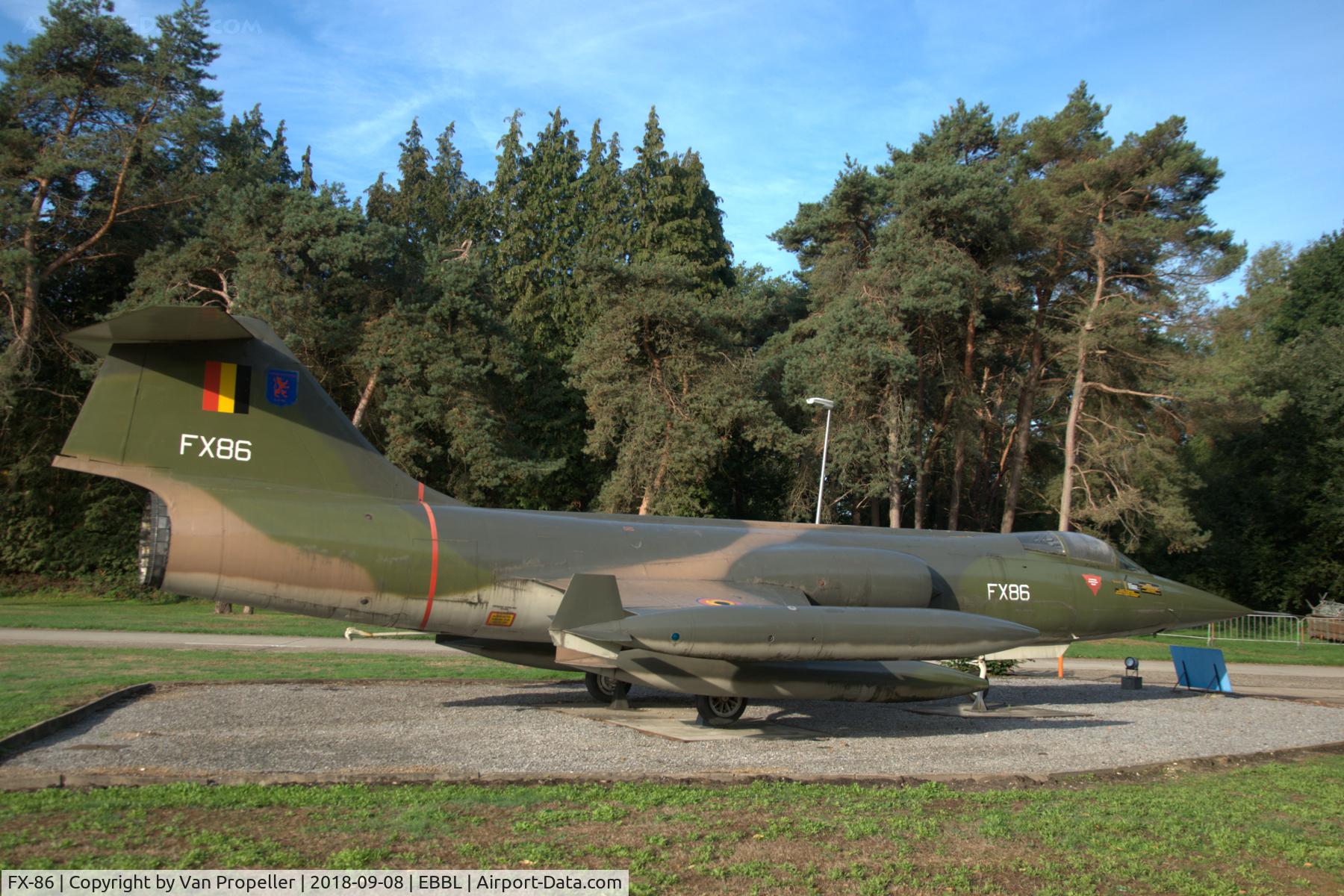 FX-86, Lockheed F-104G Starfighter C/N 683-9147, Belgian Air Force Lockheed F-104G Starfighter on display at Kleine Brogel air base