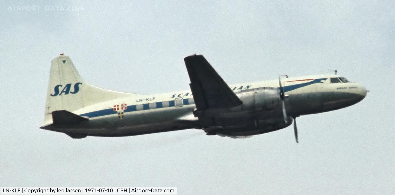 LN-KLF, 1957 Convair 440 Metropolitan C/N 505, Copenhagen 10.7.1971