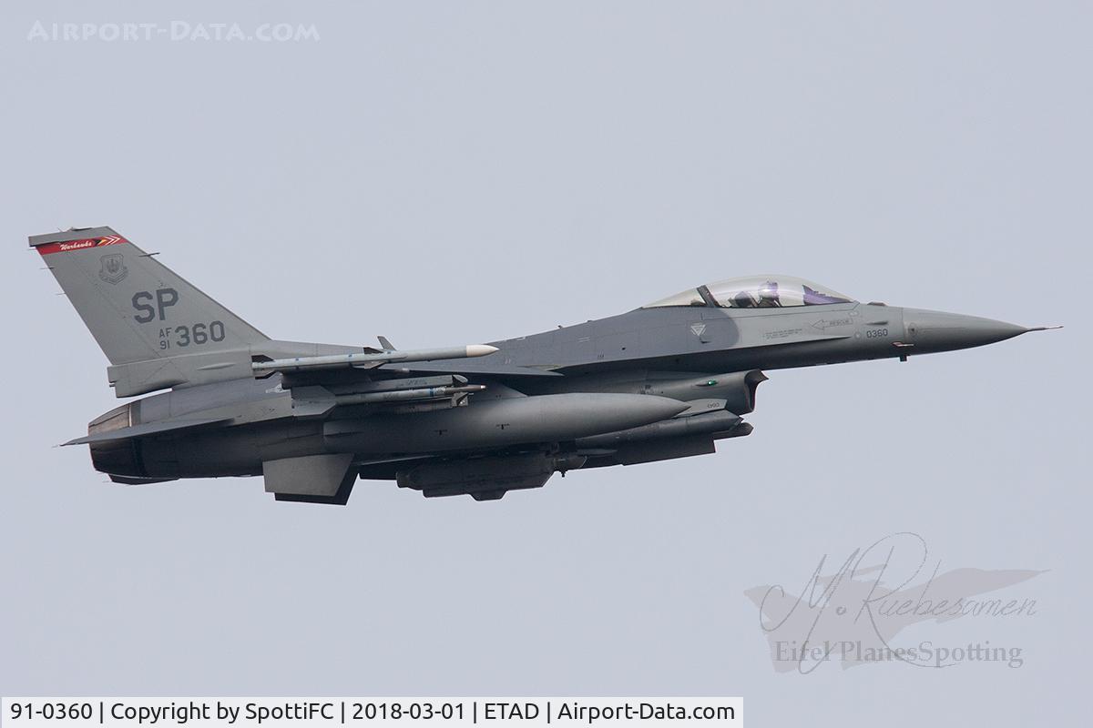 91-0360, 1993 General Dynamics F-16CJ Fighting Falcon C/N CC-58, ETAD2018-03-01