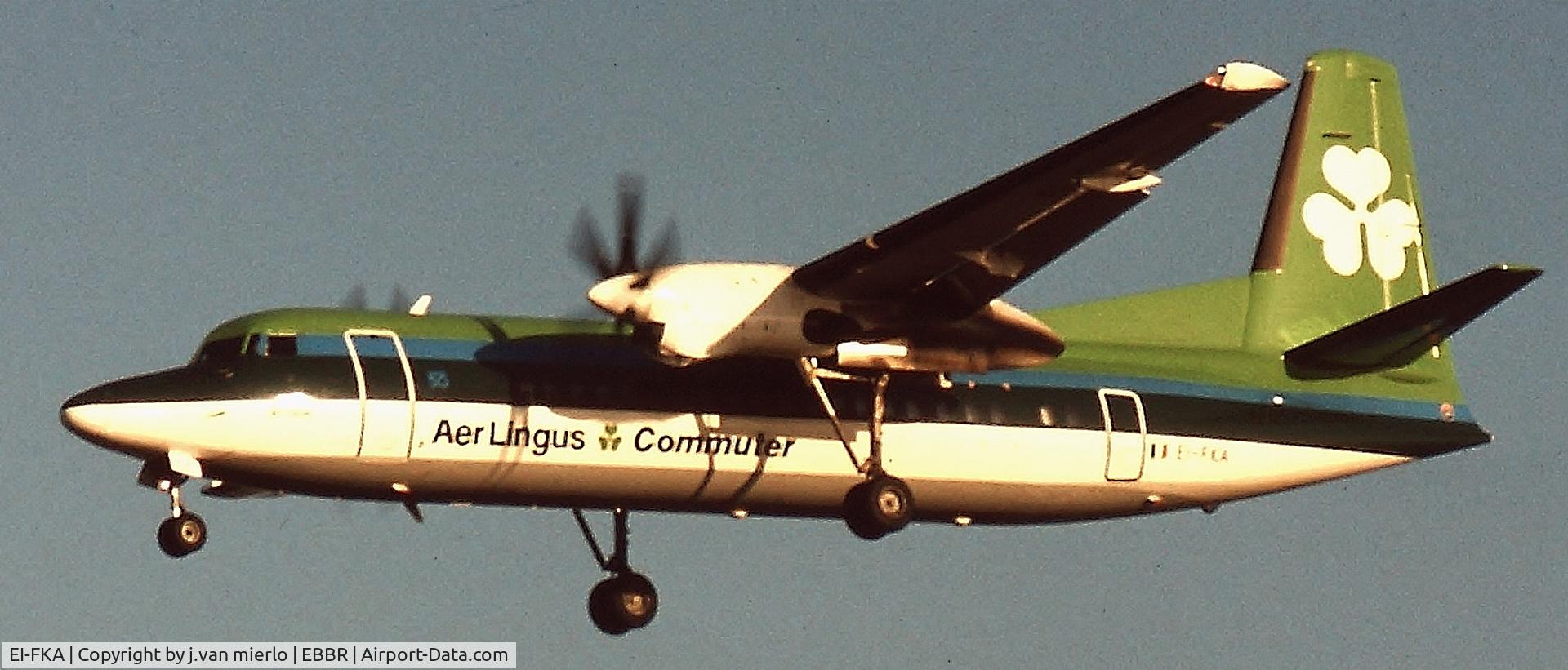 EI-FKA, 1988 Fokker 50 C/N 20118, Landing EBBR 25L