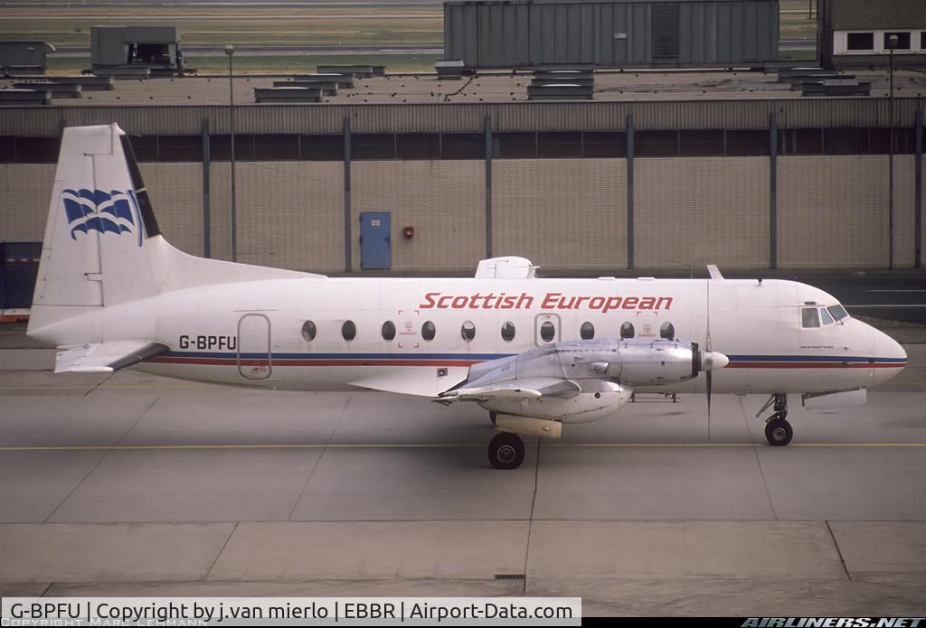 G-BPFU, 1977 Hawker Siddeley HS.748 Series 2A C/N 1757, Landing EBBR 25L